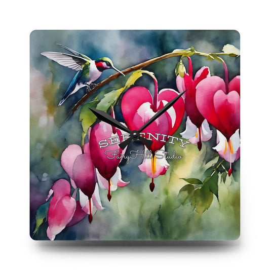 Acrylic Wall Clock Bleeding hearts art