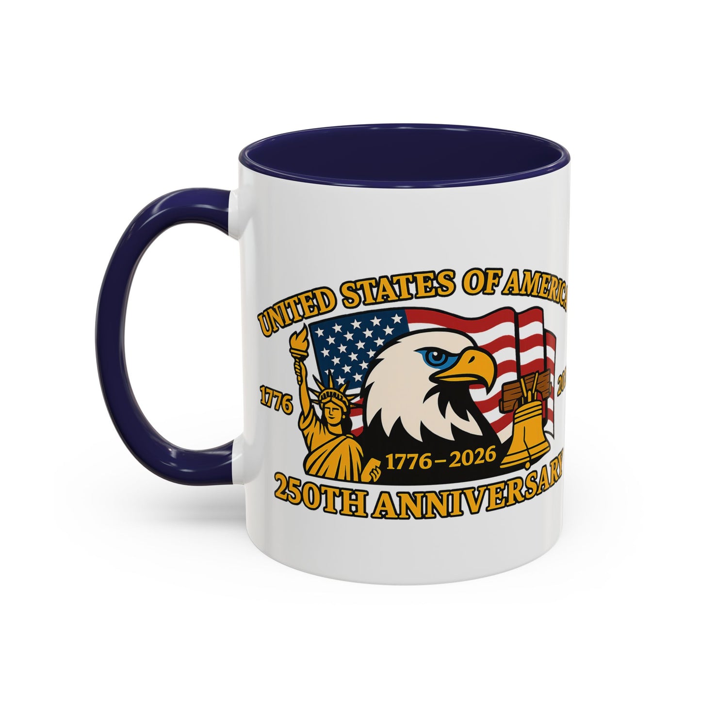 250th Anniversary USA Eagle Liberty Bell Accent Coffee Mug (11/15oz)