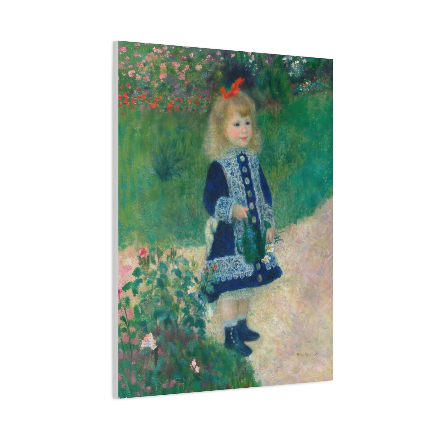 Canvas Art -  A Girl with a Watering Can, 1876 Auguste Renoir (artist) French, 1841 - 1919 , Stretched Matte 1 25"