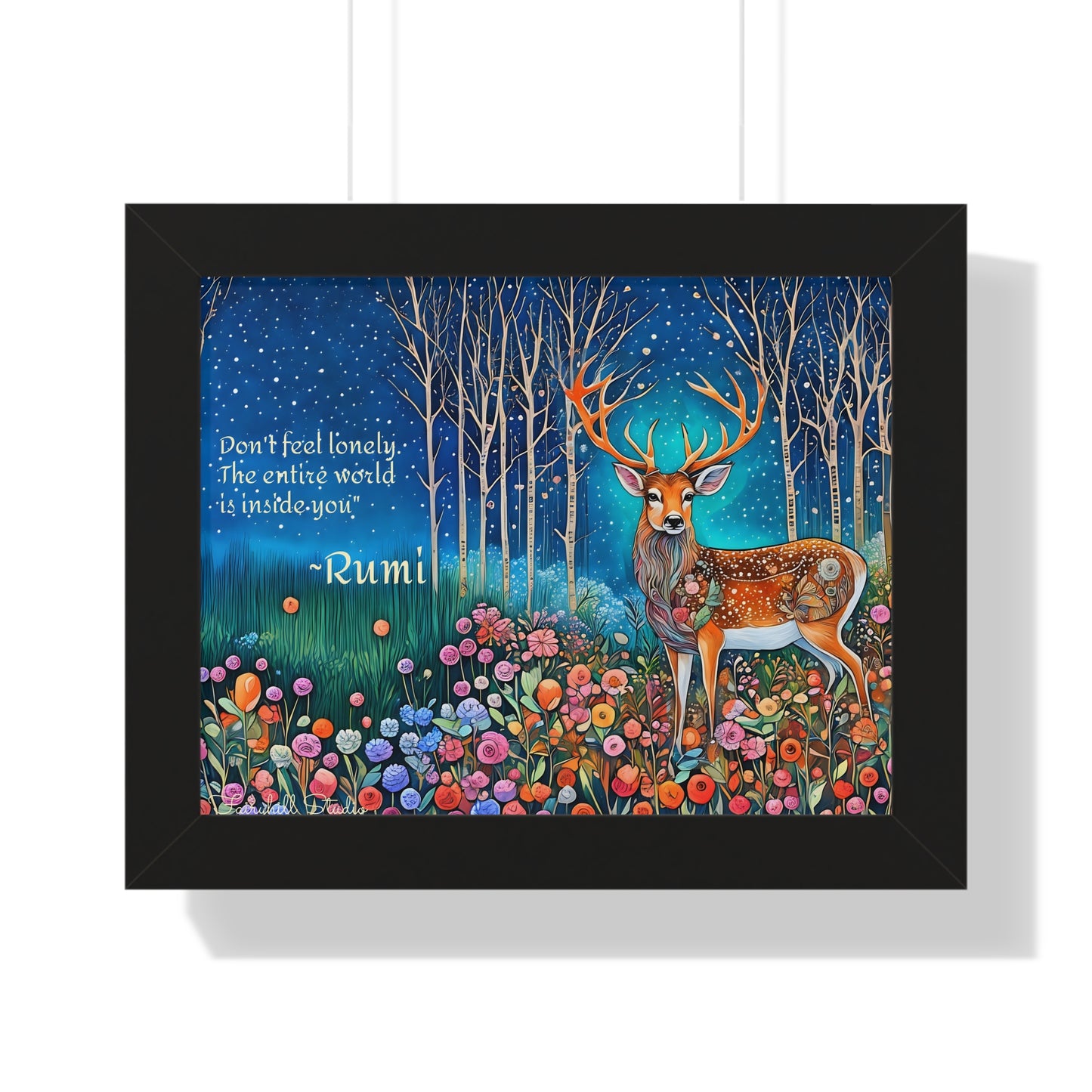 Majestic Boho Deer Framed Poster