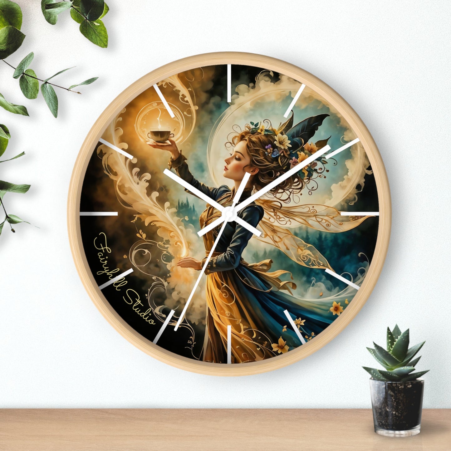 Artistic Fairy Wall Clock, Fantasy Home Decor, Unique Gift for Her, Enchanted Timepiece, Decorative Clock for Living Room