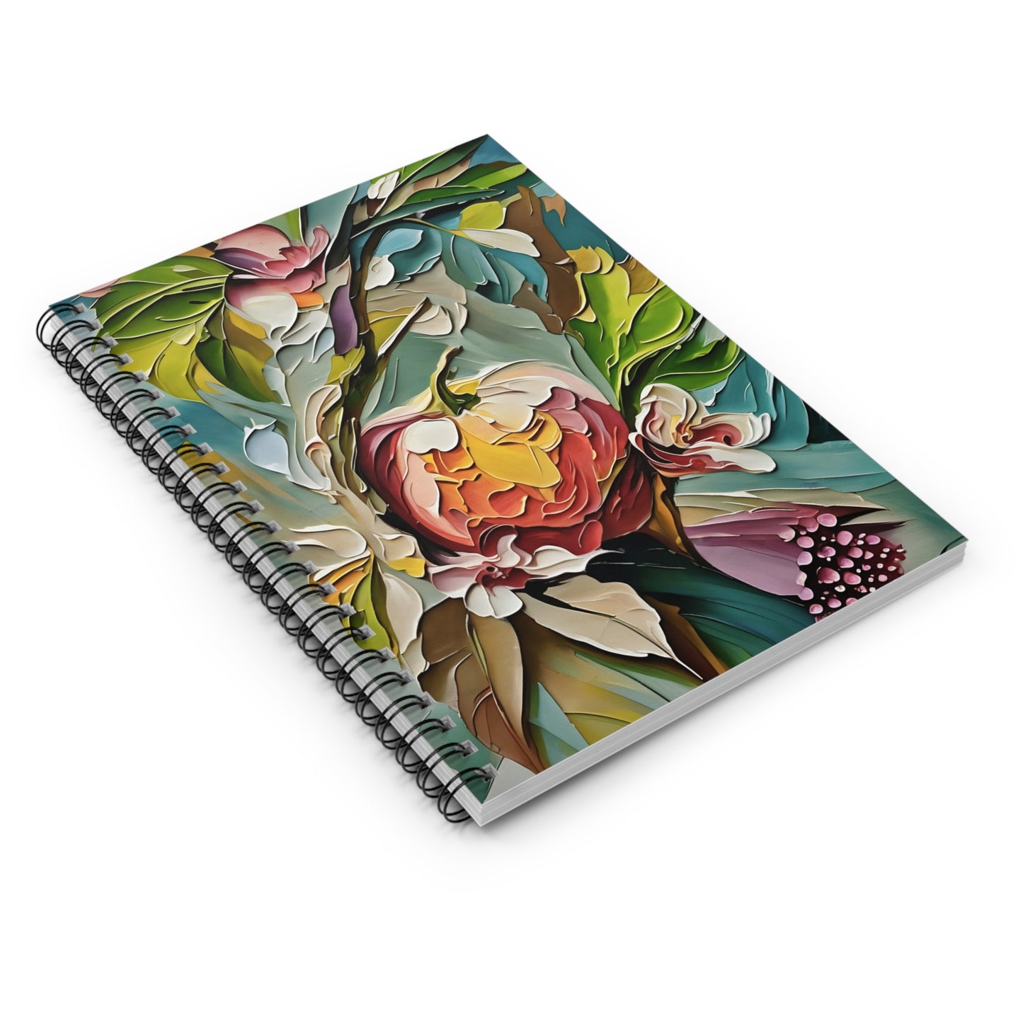 Spiral Notebook - Apple Tree Impasto Art Ruled Line