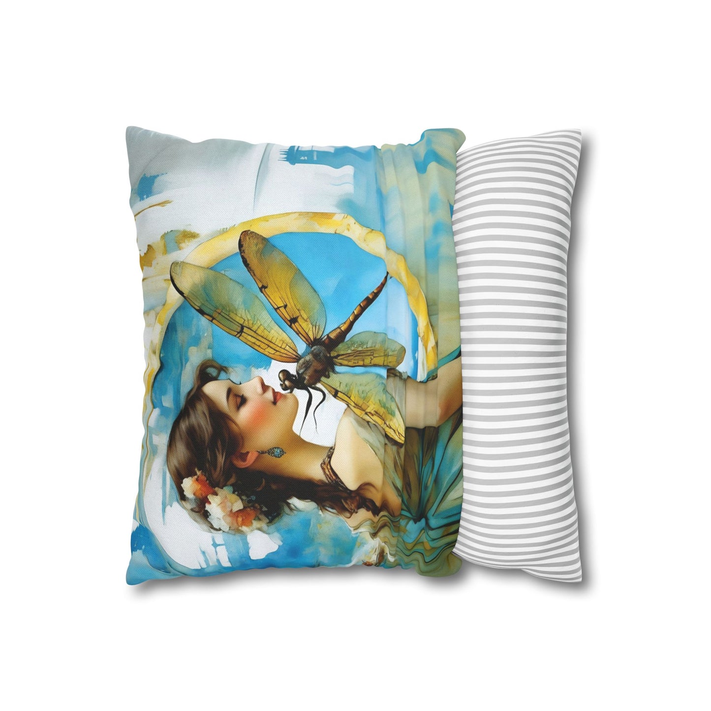 Elegant Dragonfly Art Pillowcase | Decorative Cushion Cover, Home Decor, Gift Idea, Bohemian Style, Christmas Decoration