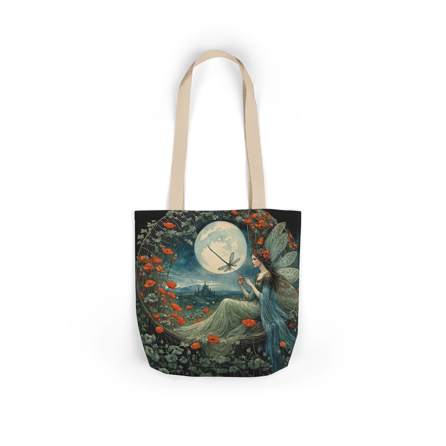 Colorful Moon fairy -Inspired Canvas Tote Bag - Perfect for Beach Days, Eco-Friendly Shopping, and Summer Fun!