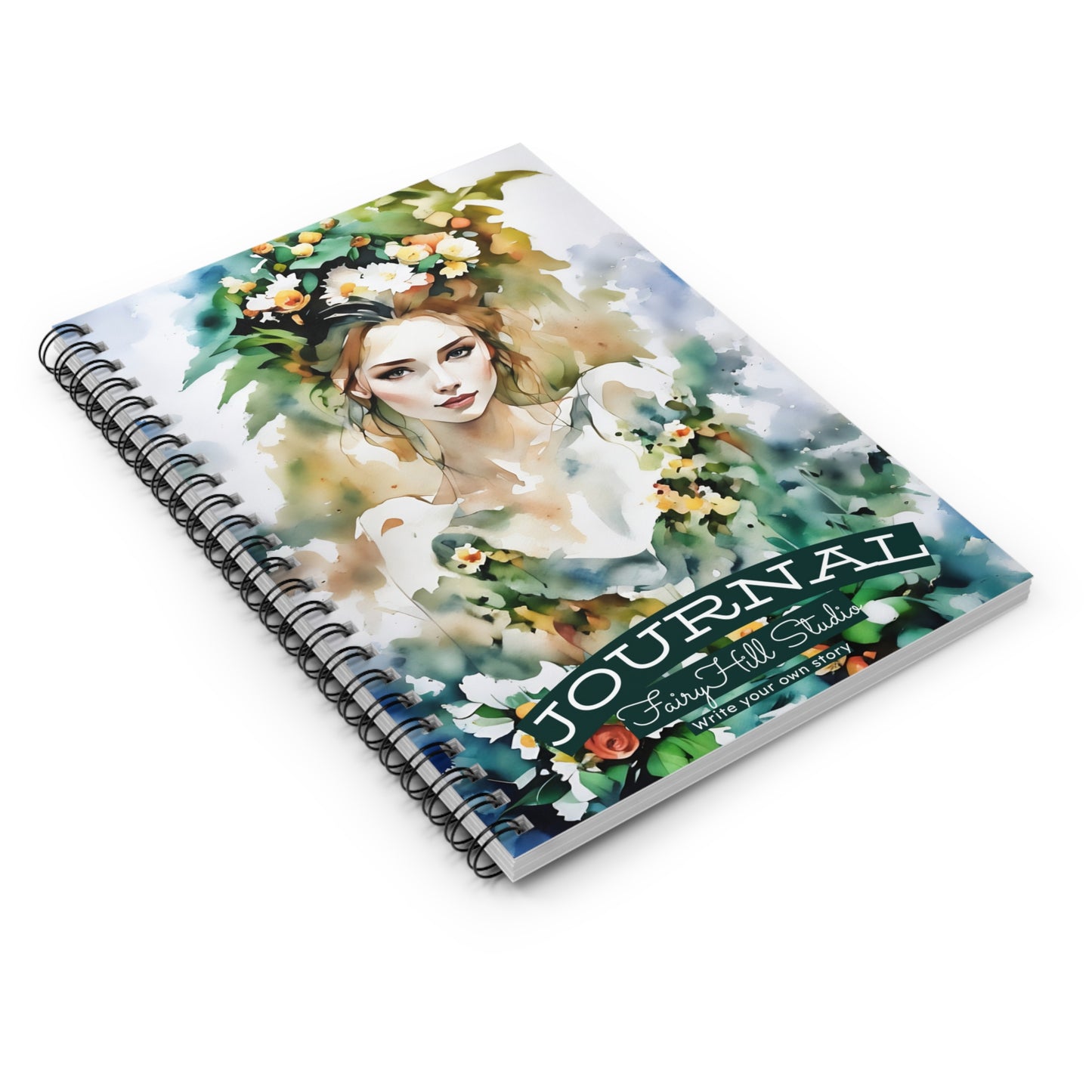 Art Journal Notebook - Girl with Flowers