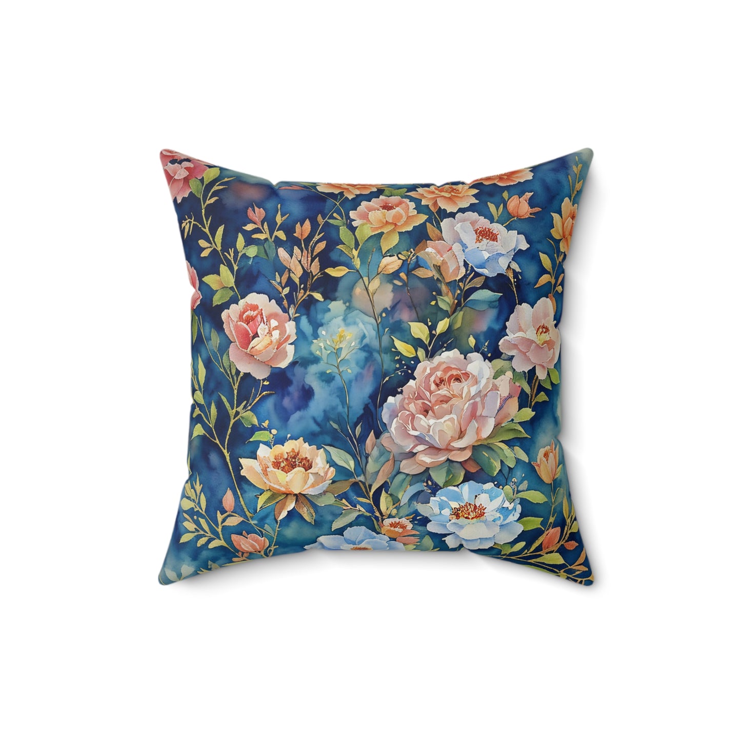 Paisley flowers Square Pillow -  by Fairyhill Studio