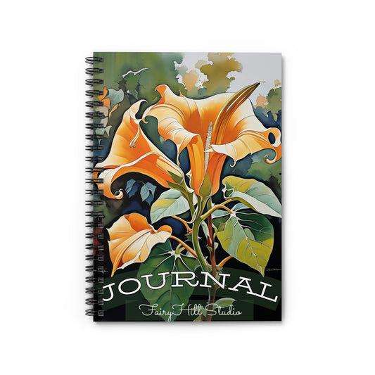 Notebook - Angel Trumpet Flower Art Ruled Line