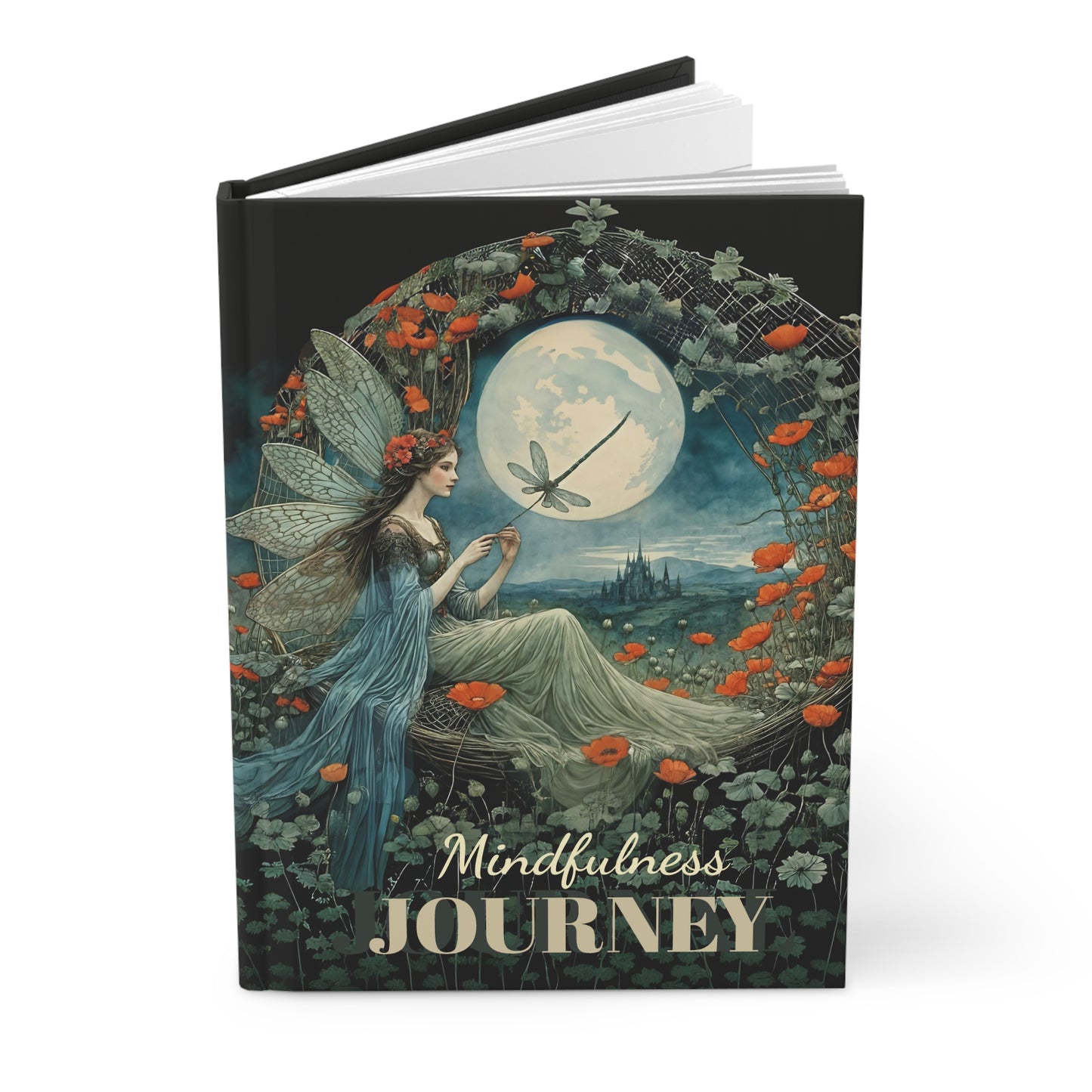 Dragonfly Moon Fairy   Mindfulness  Art Journal  Hardcover