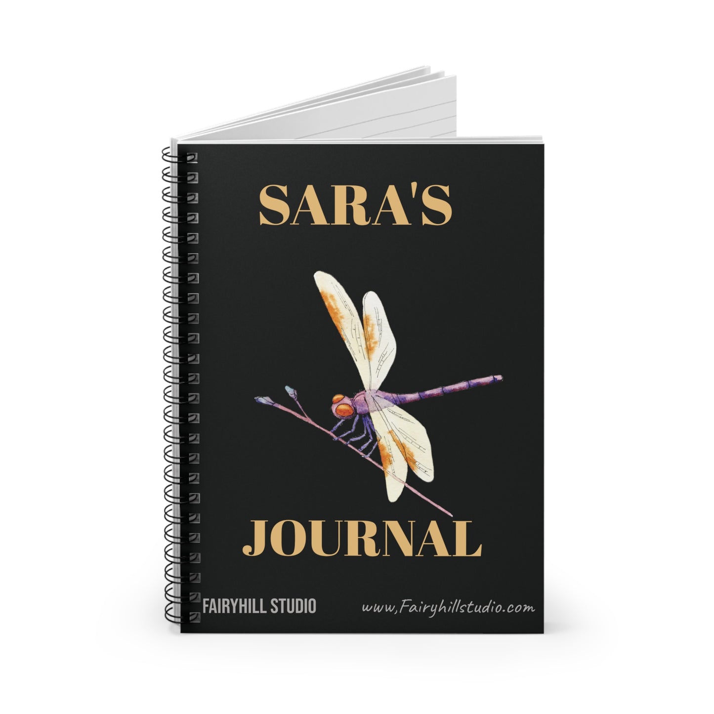 Personalized Dragonfly Notebook - Ruled Line