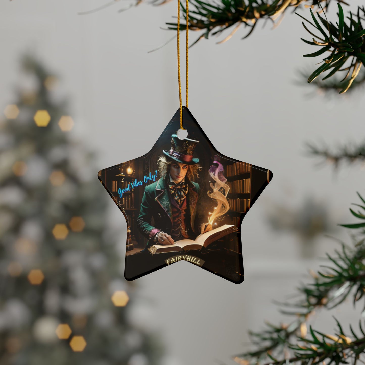 Christmas Ornaments - Good Vibes Only, Top Hatter Design