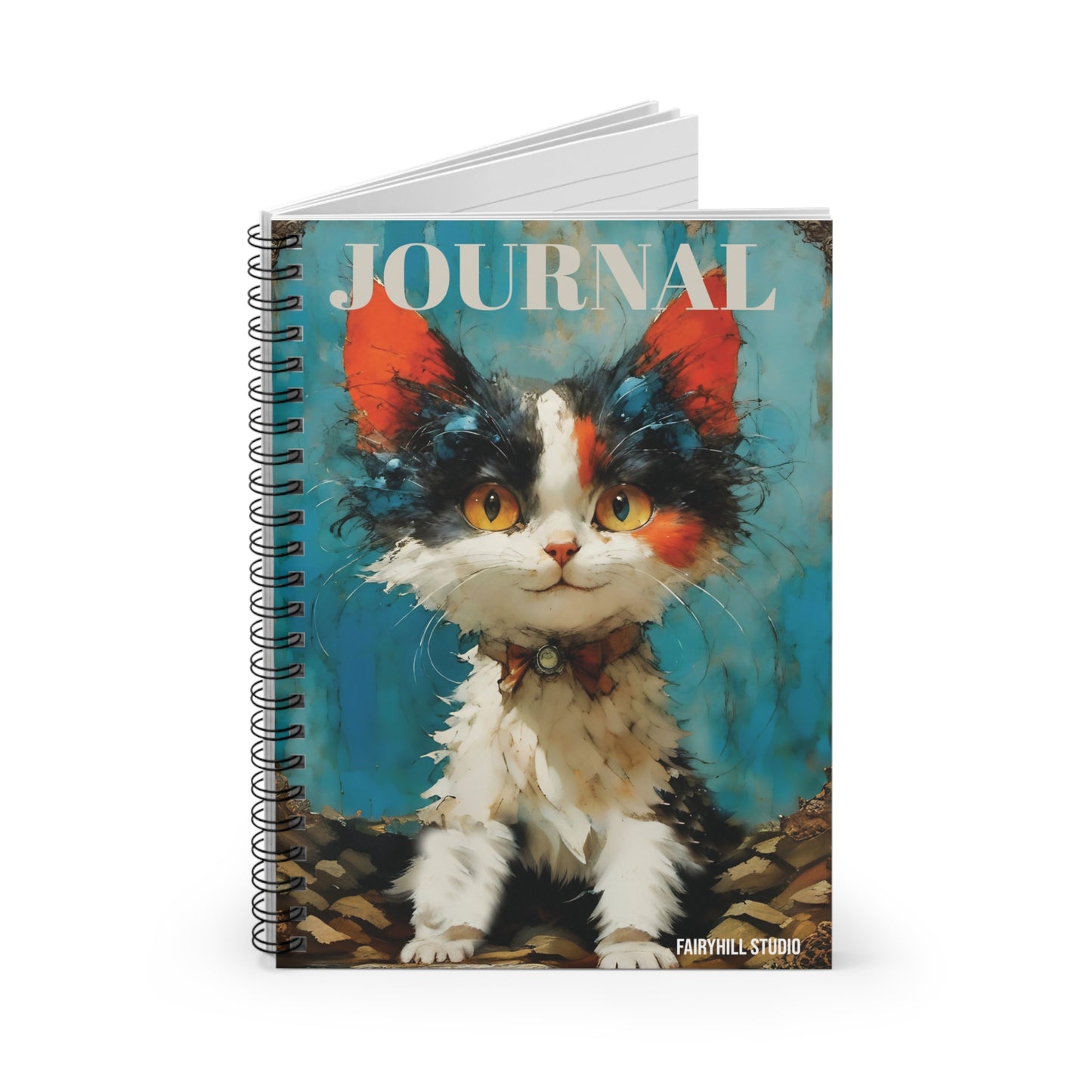 Cat lovers  Notebook - Ruled Line coffee  Spiral Journal