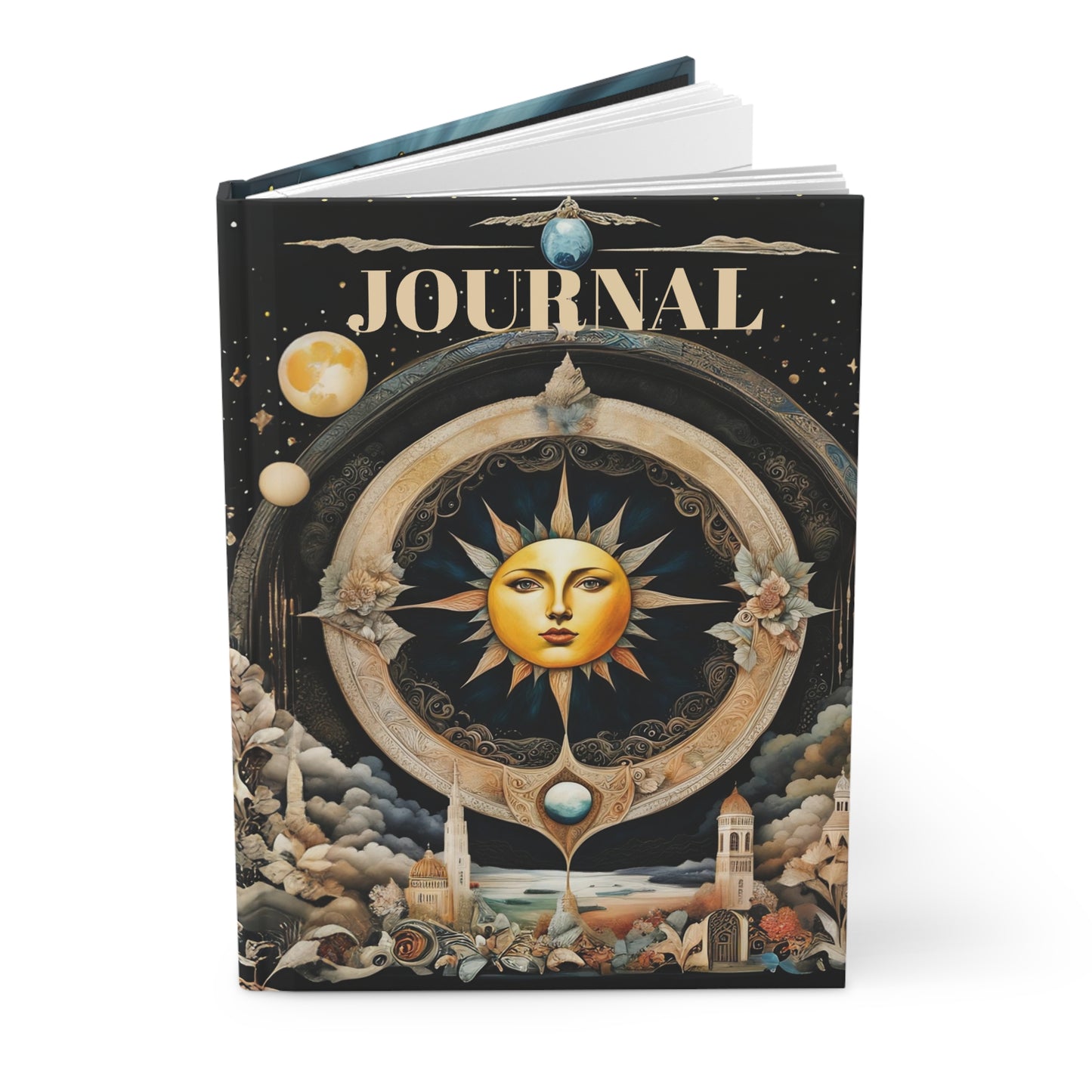Hardcover Journal Moon and Stars Art Matte
