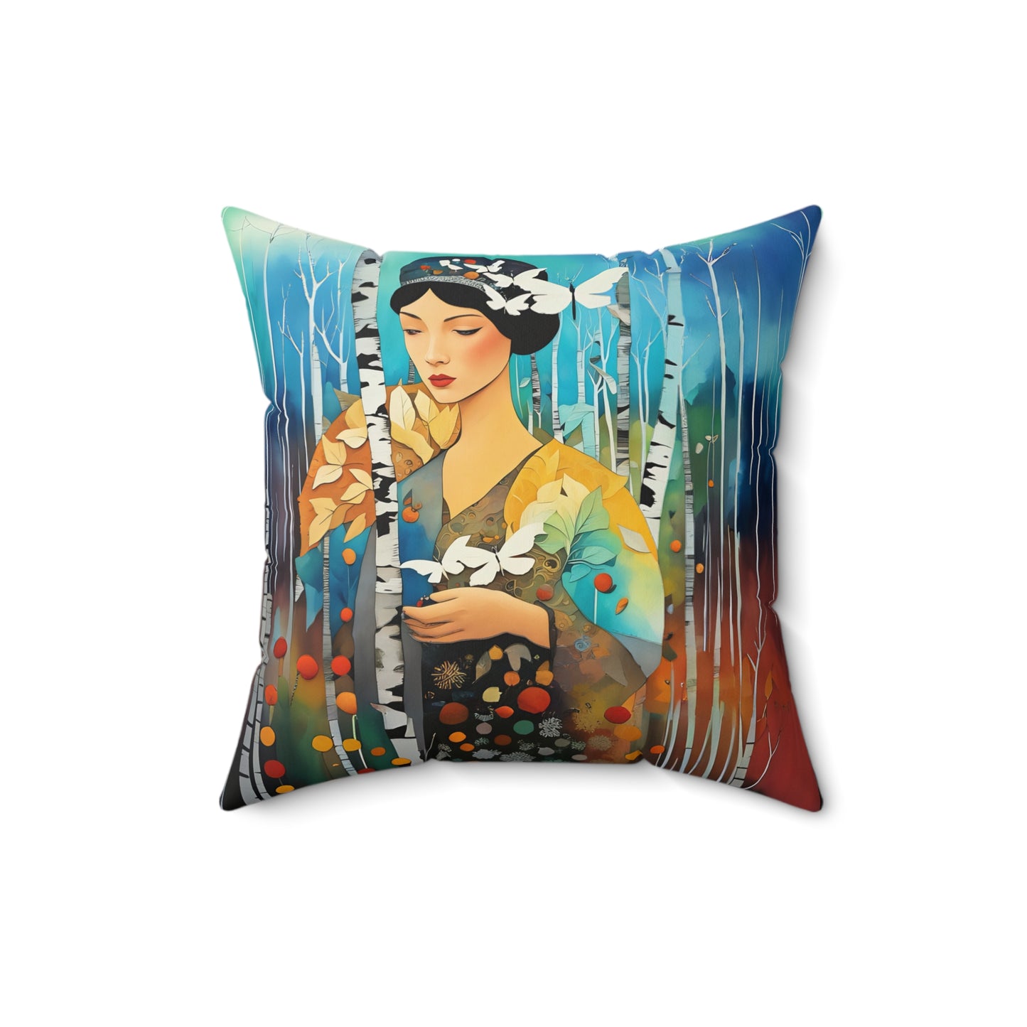 Spun Polyester Square buttefly Pillow
