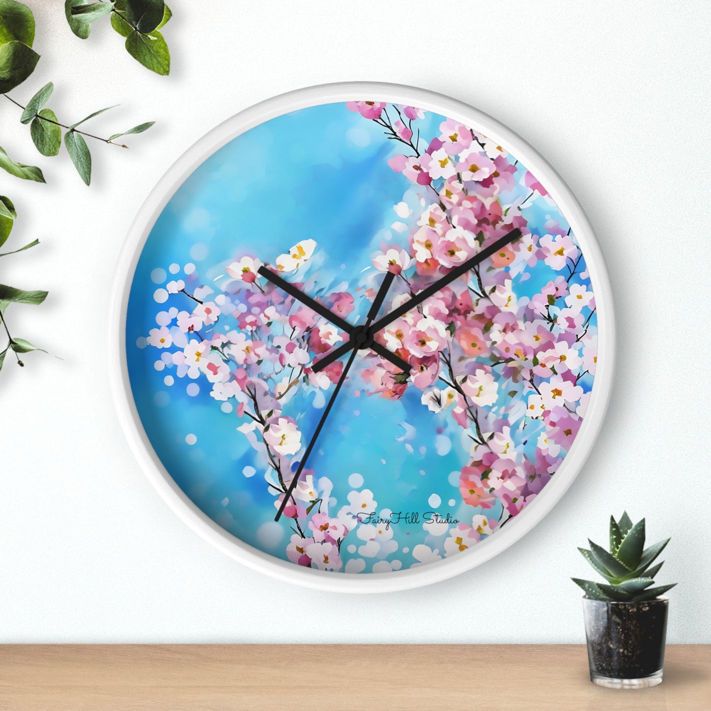 Blooming Blossoms Wall Clock | Floral Home Decor | Springtime Style, Gift for Nature Lovers, Office or Living Room Decoration