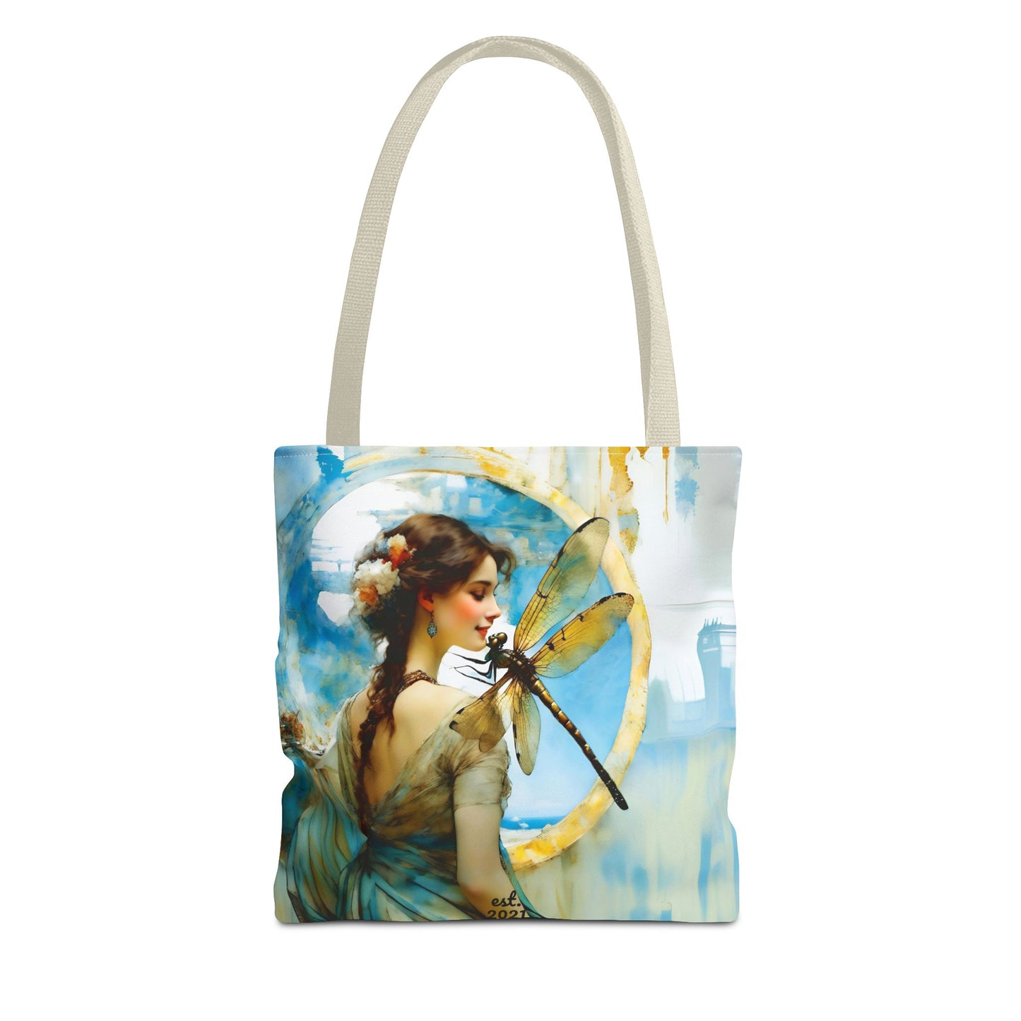 FairyHill Studio  Dragonfly whimsical Tote Bag (AOP)