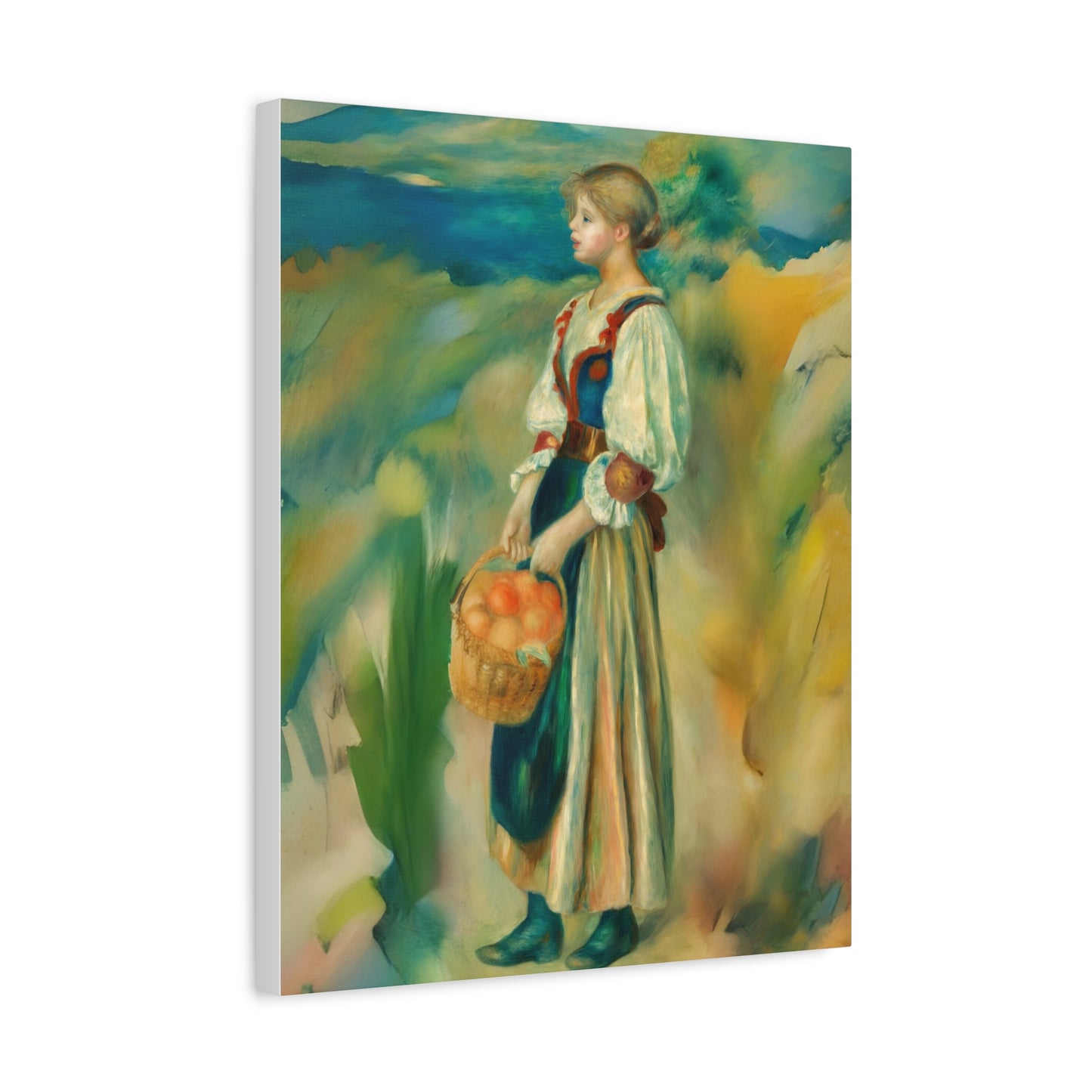 Canvas Print - Girl with a Basket of Oranges Art by Auguste Renoir