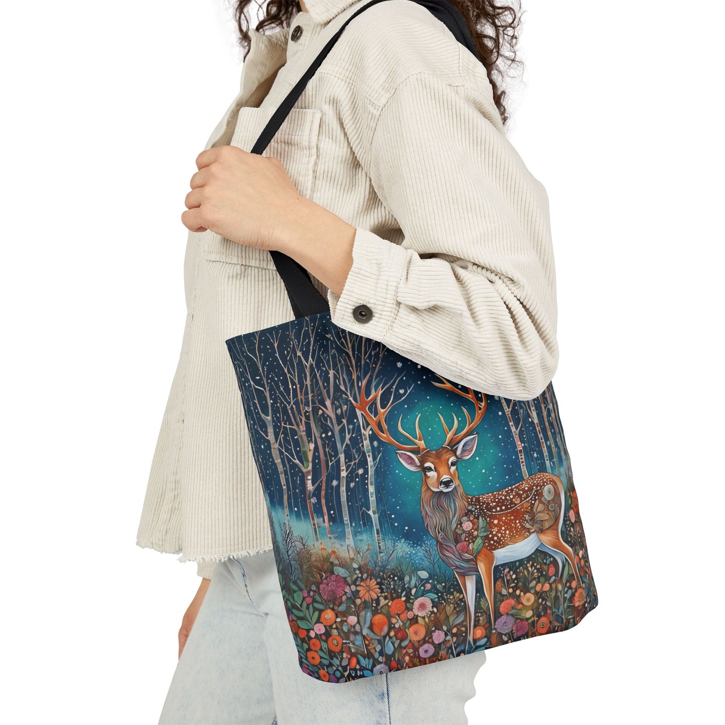 Colorful nature Deer-Inspired Canvas Tote Bag - Perfect for Beach Days, Eco-Friendly Shopping, and Summer Fun!