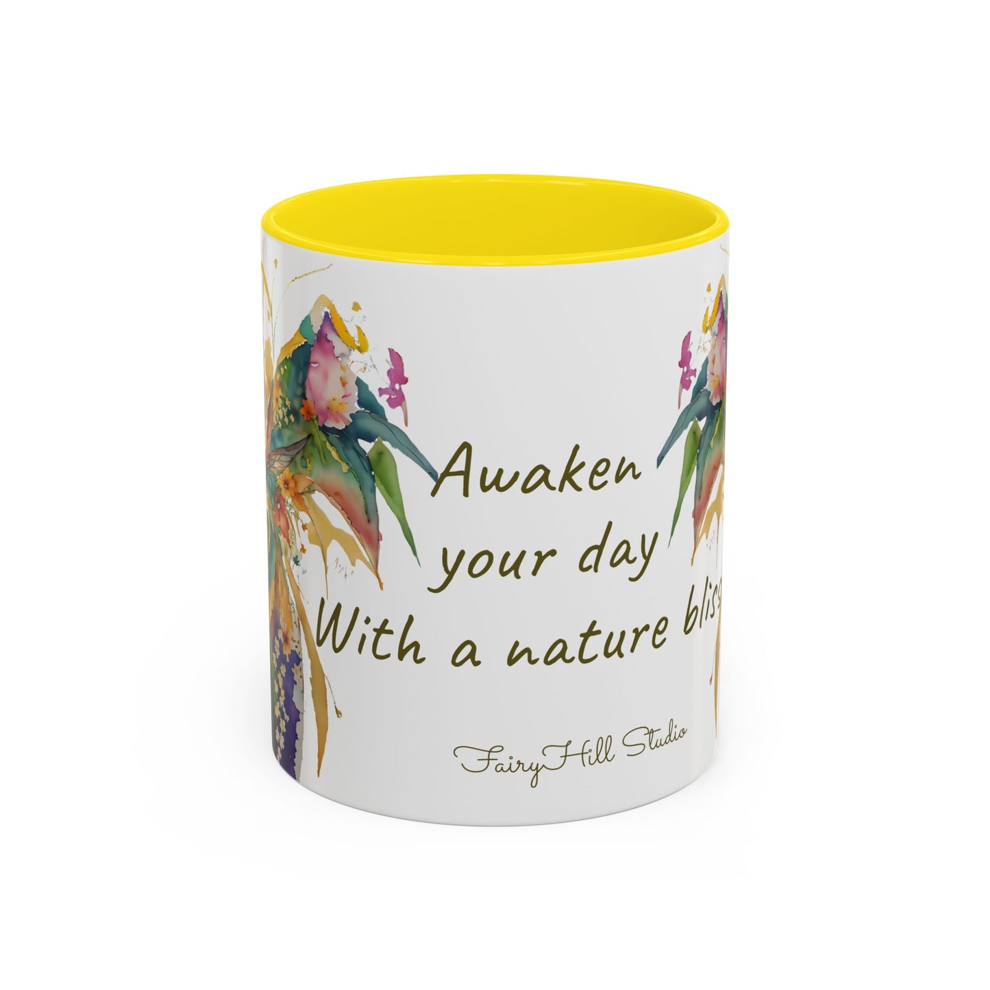 Mug Fairy Angel Blessing Flowers Watercolor Accent Coffee Mug 11 & 15oz