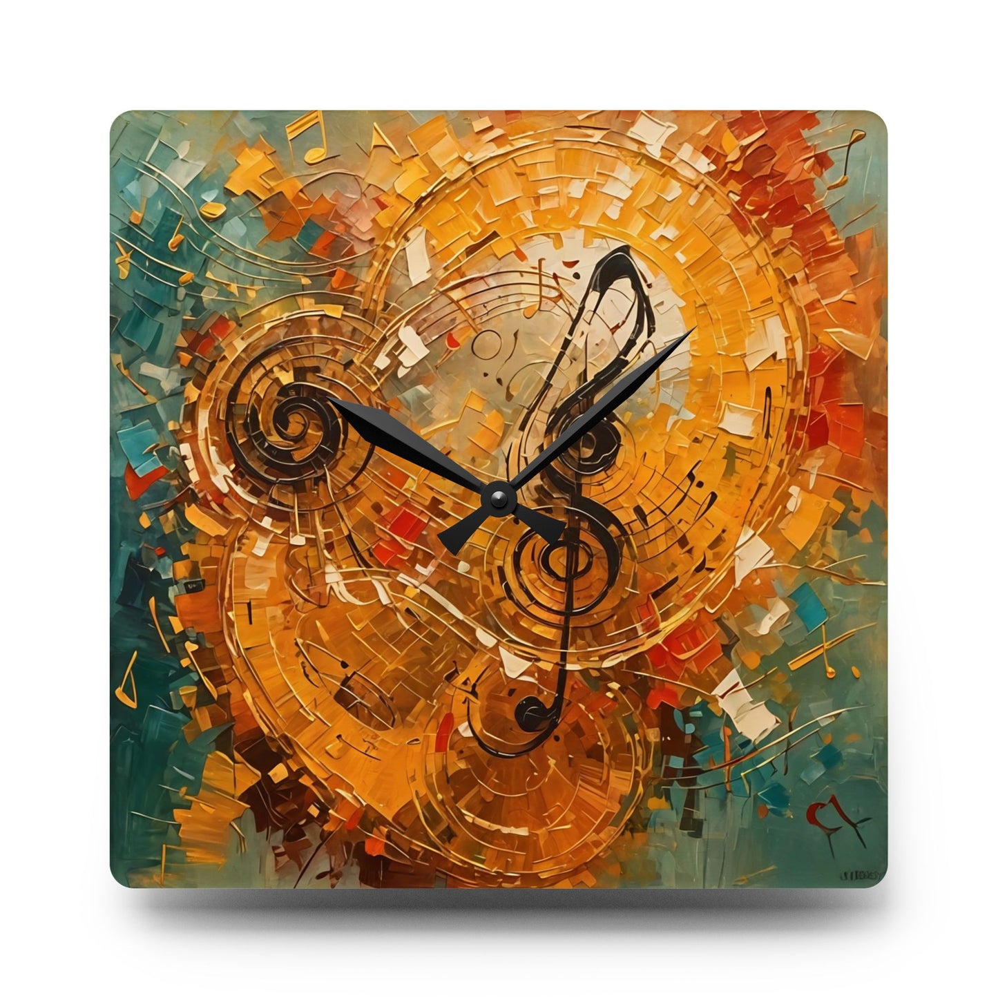Music Notes Acrylic Wall Clock