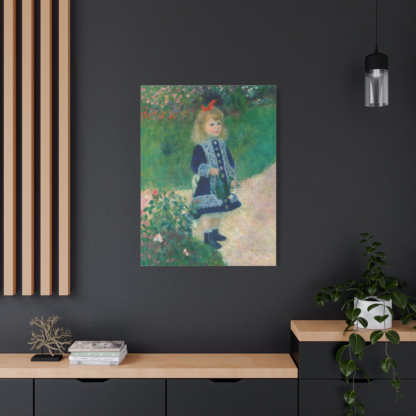 Canvas Art -  A Girl with a Watering Can, 1876 Auguste Renoir (artist) French, 1841 - 1919 , Stretched Matte 1 25"