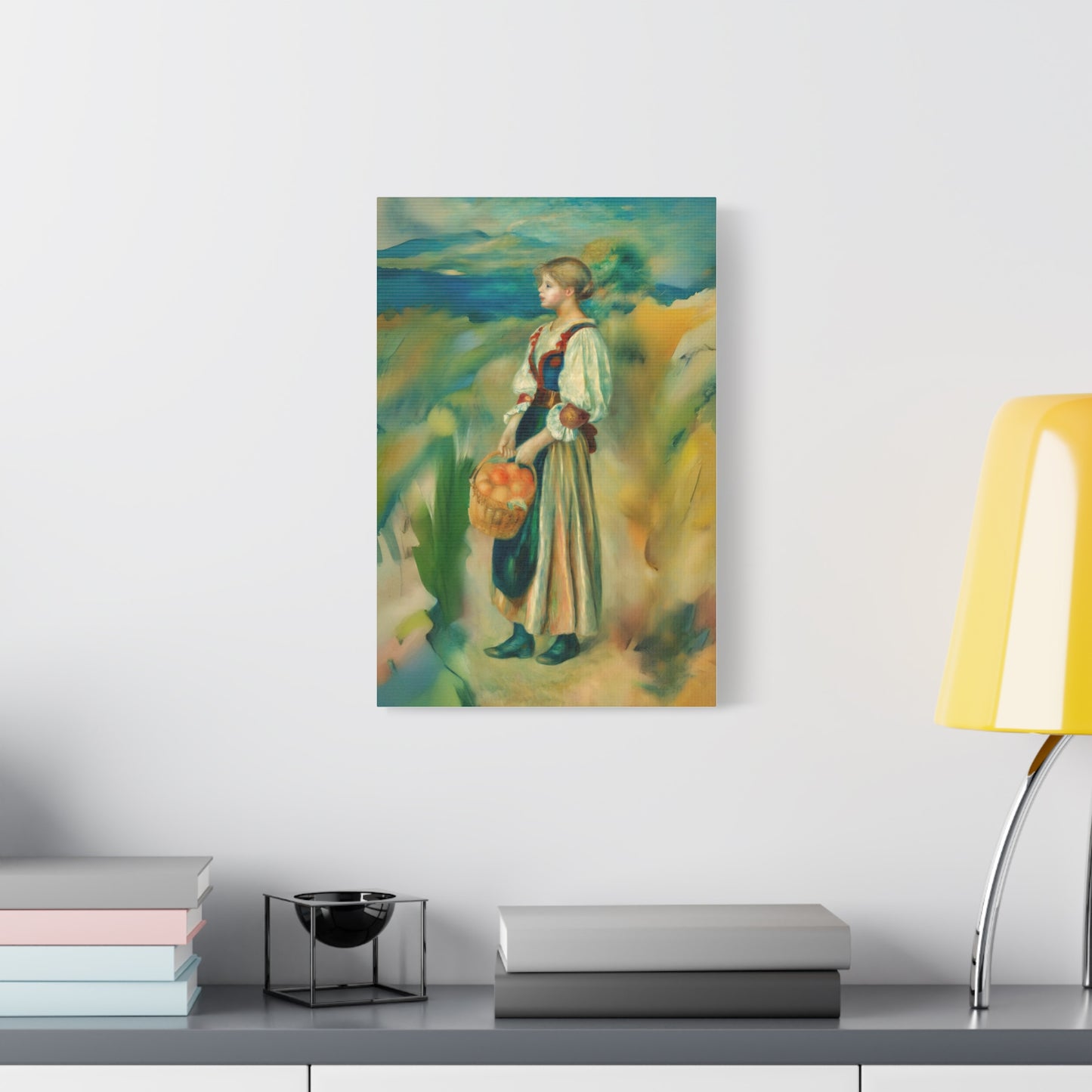 Canvas Print - Girl with a Basket of Oranges Art by Auguste Renoir