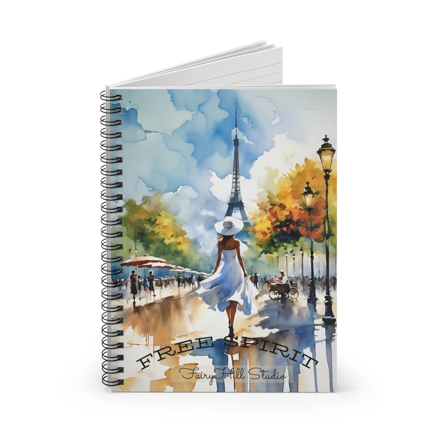 Spiral Notebook - Eiffel Tower Watercolor Serenity Journal