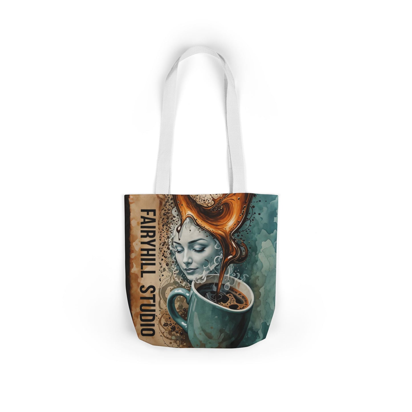 Morning Coffee Fairyhill studio Canvas Tote Bag - Perfect for Beach Days, Eco-Friendly Shopping, and Summer Fun!