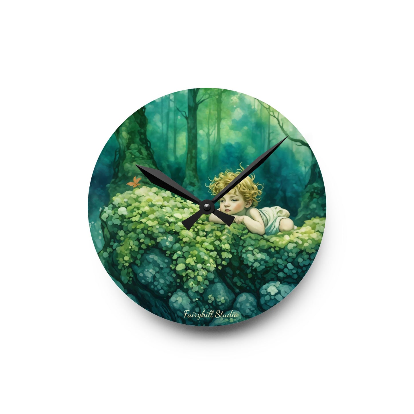 Cherub in the woods Wall clock  Gift   Acrylic Wall Clock