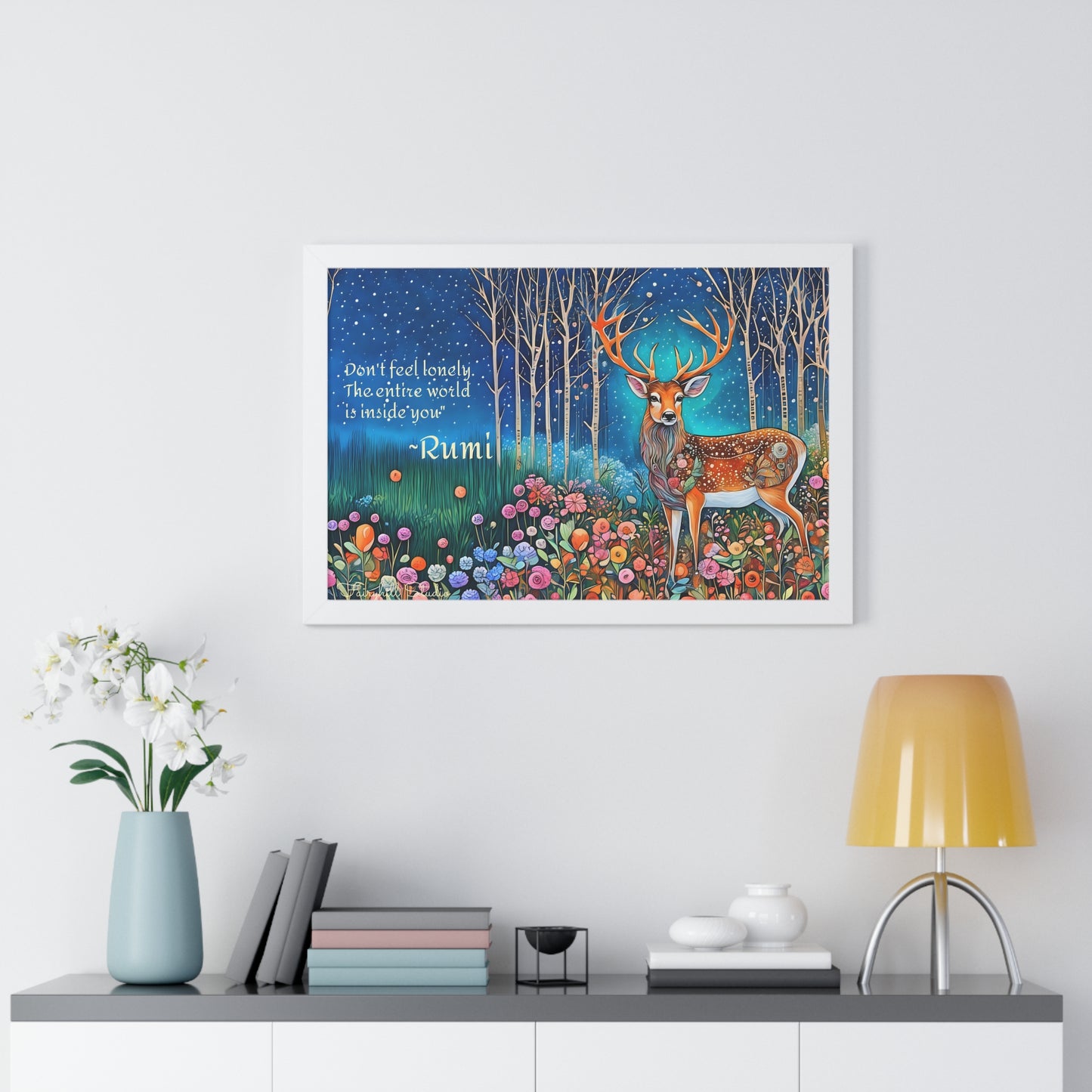 Majestic Boho Deer Framed Poster