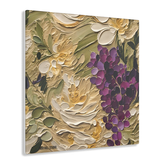 Art Acrylic Prints FairyHill Studio Purple Grapes Impasto Art