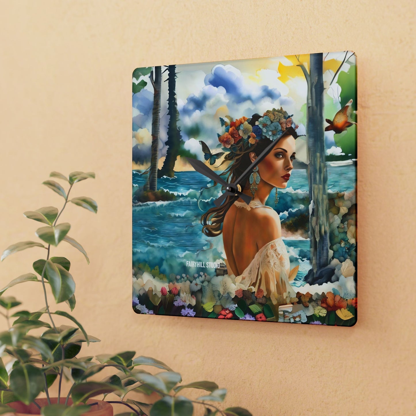 Wall Clock - Beauty in Tropical Paradise Acrylic Wall Clock