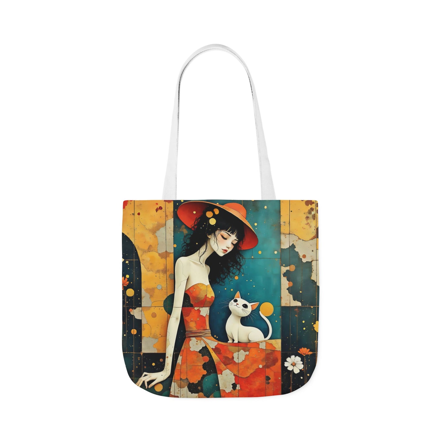 Colorful Cat -Inspired Canvas Tote Bag - Perfect for Beach Days, Eco-Friendly Shopping, and Summer Fun!