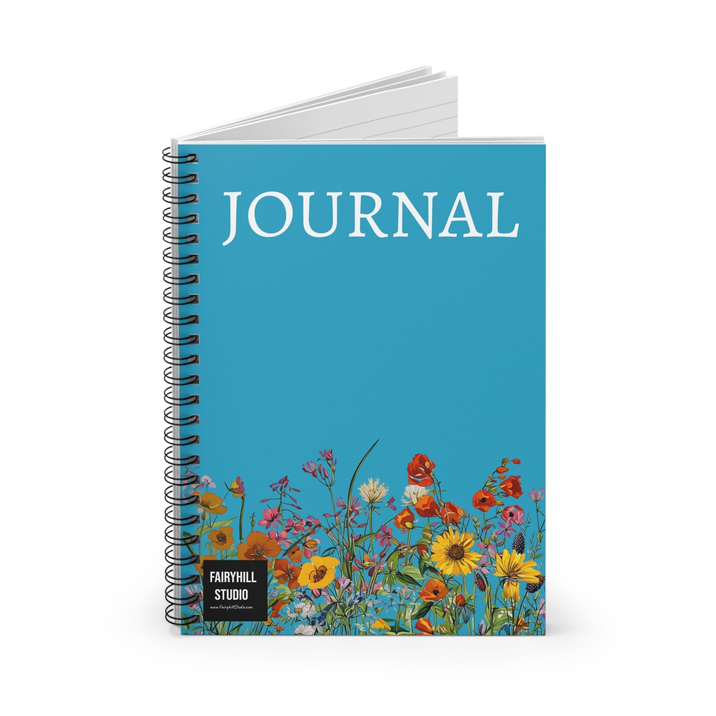 Fairy Hill Studio Botanic wild flowers Journal, Spiral Notebook - Ruled Line