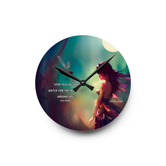 Art Wall Clock - Watch for the Miracles around you featuring Fairy voices/Nazan Saatci