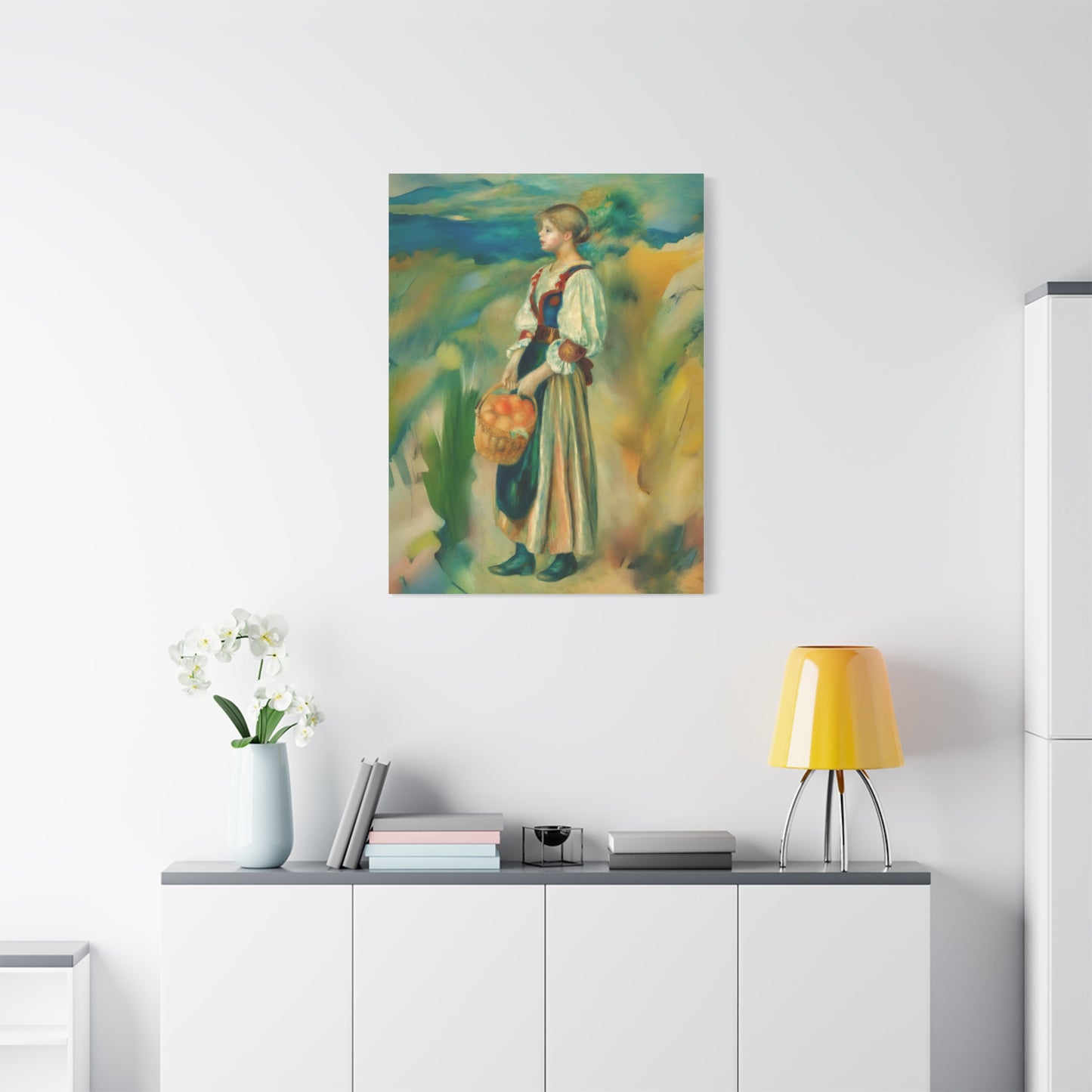 Canvas Print - Girl with a Basket of Oranges Art by Auguste Renoir
