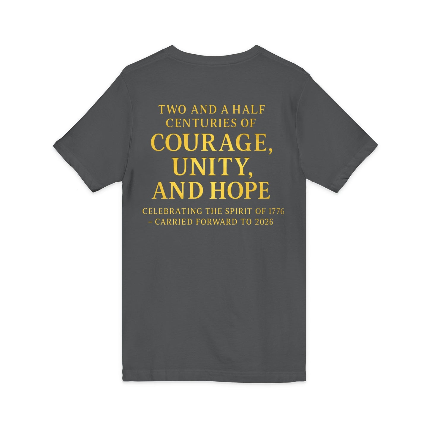 Freedom 1776–2026 Patriotic V-Neck Tee — Eagle, Flag & Liberty Bell 250th Anniversary
