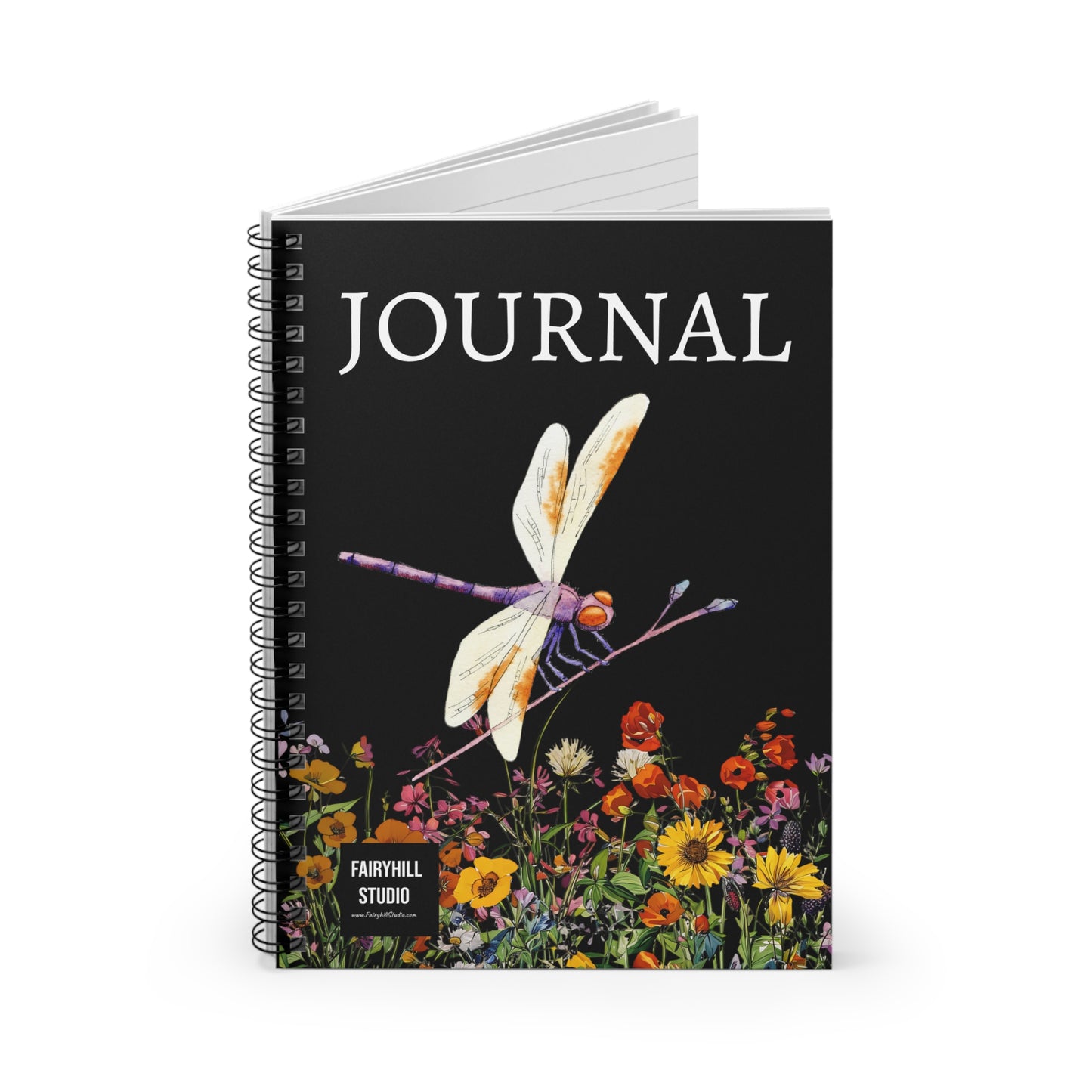 Fairy Hill Studio "Dragonfly   Journal, Spiral Notebook - Ruled Line