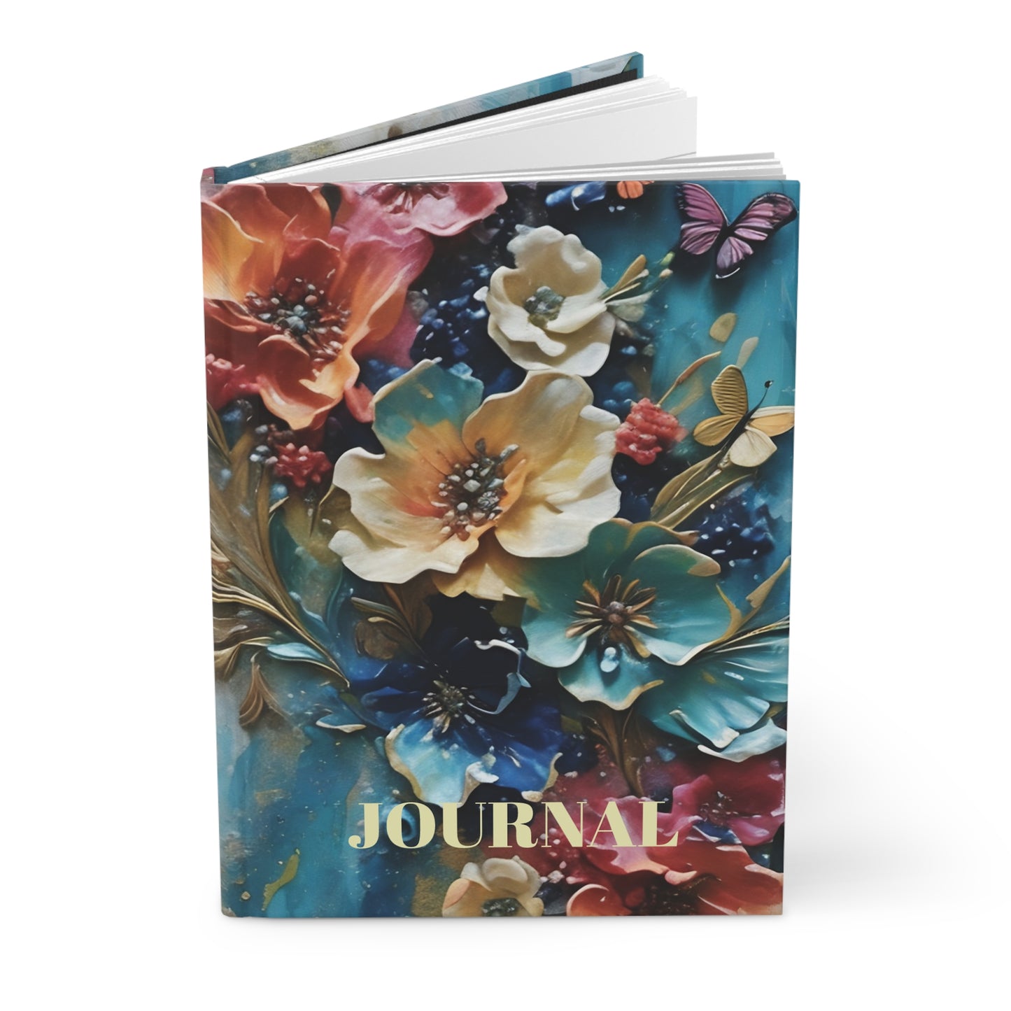 Hardcover Journal Impasto Flowers