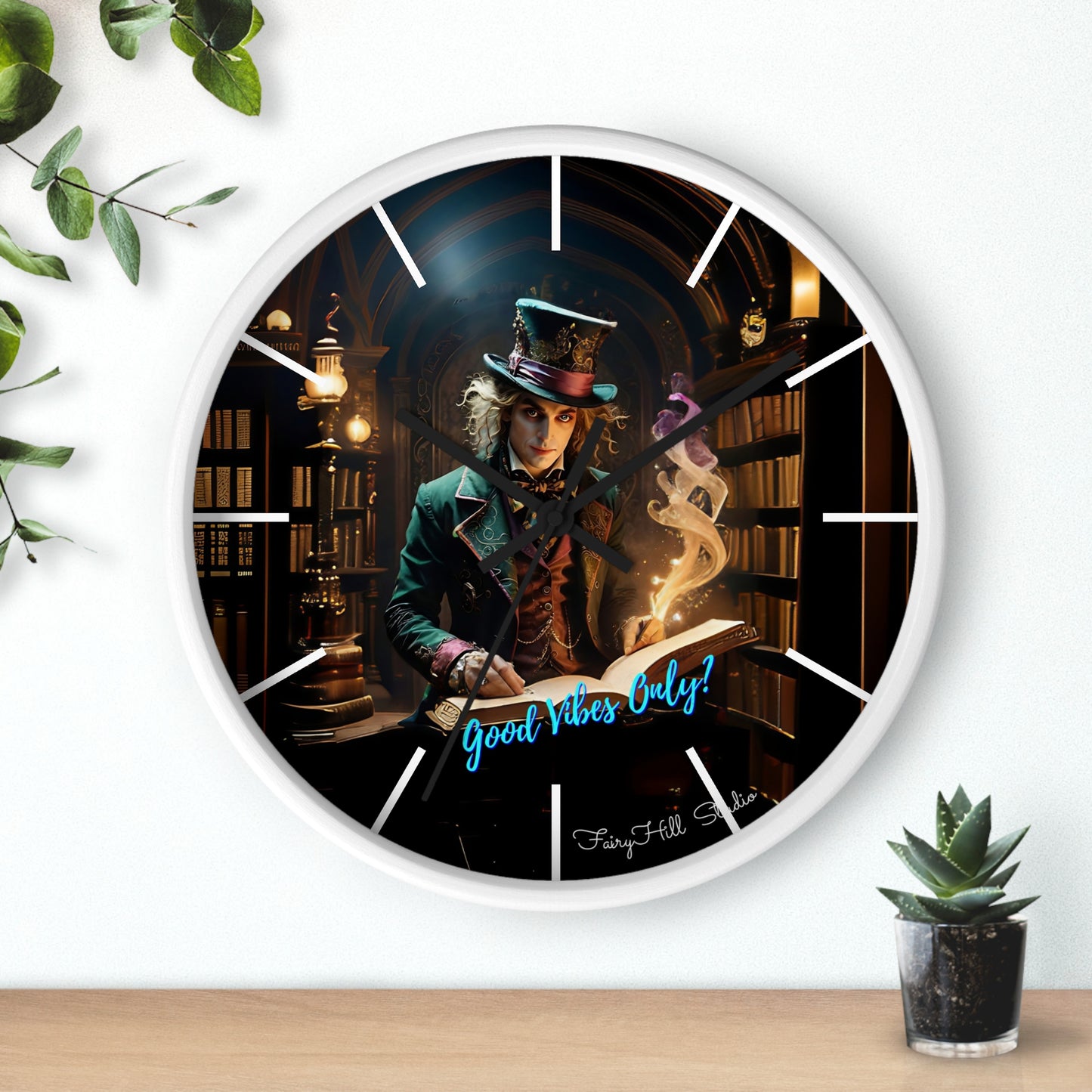 Fairy Hill Studio" Good Vibes Only"  Wall Clock