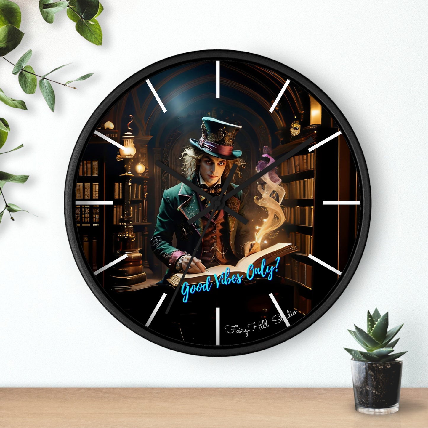 Fairy Hill Studio" Good Vibes Only"  Wall Clock