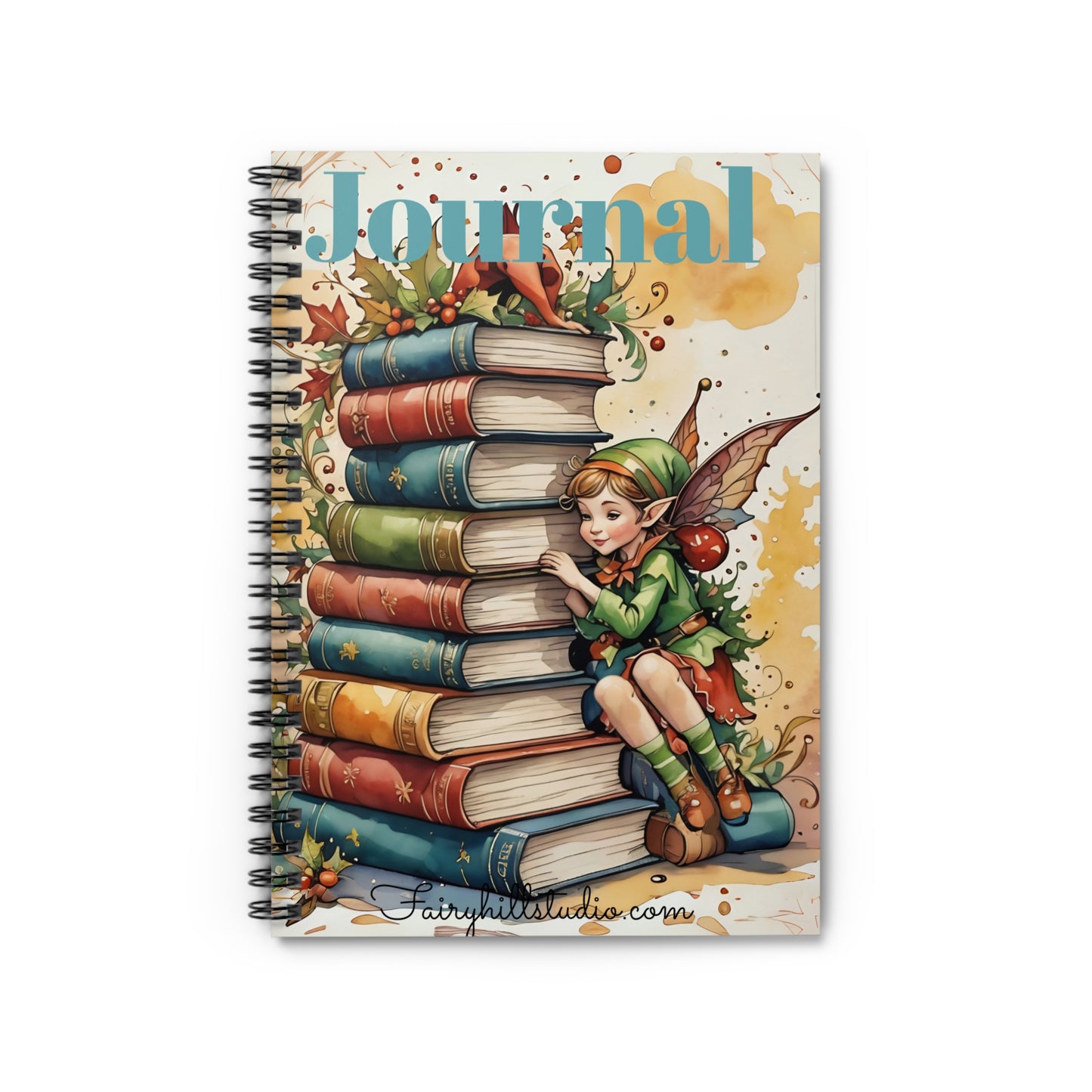 Spiral Notebook - Christmas Elf Books Illustration