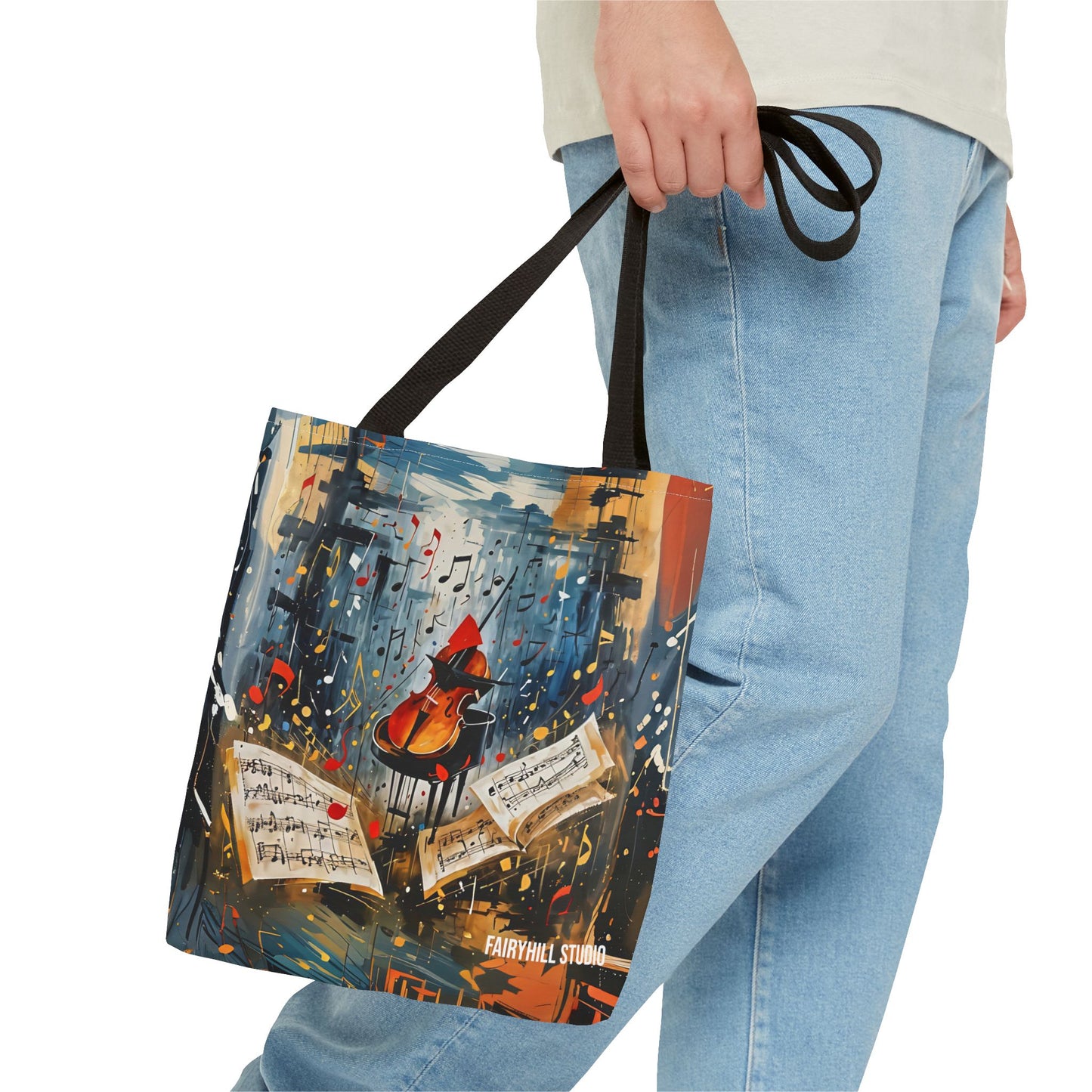 Vibrant Abstract Art Tote Bag - Colorful Swirls & Spirals