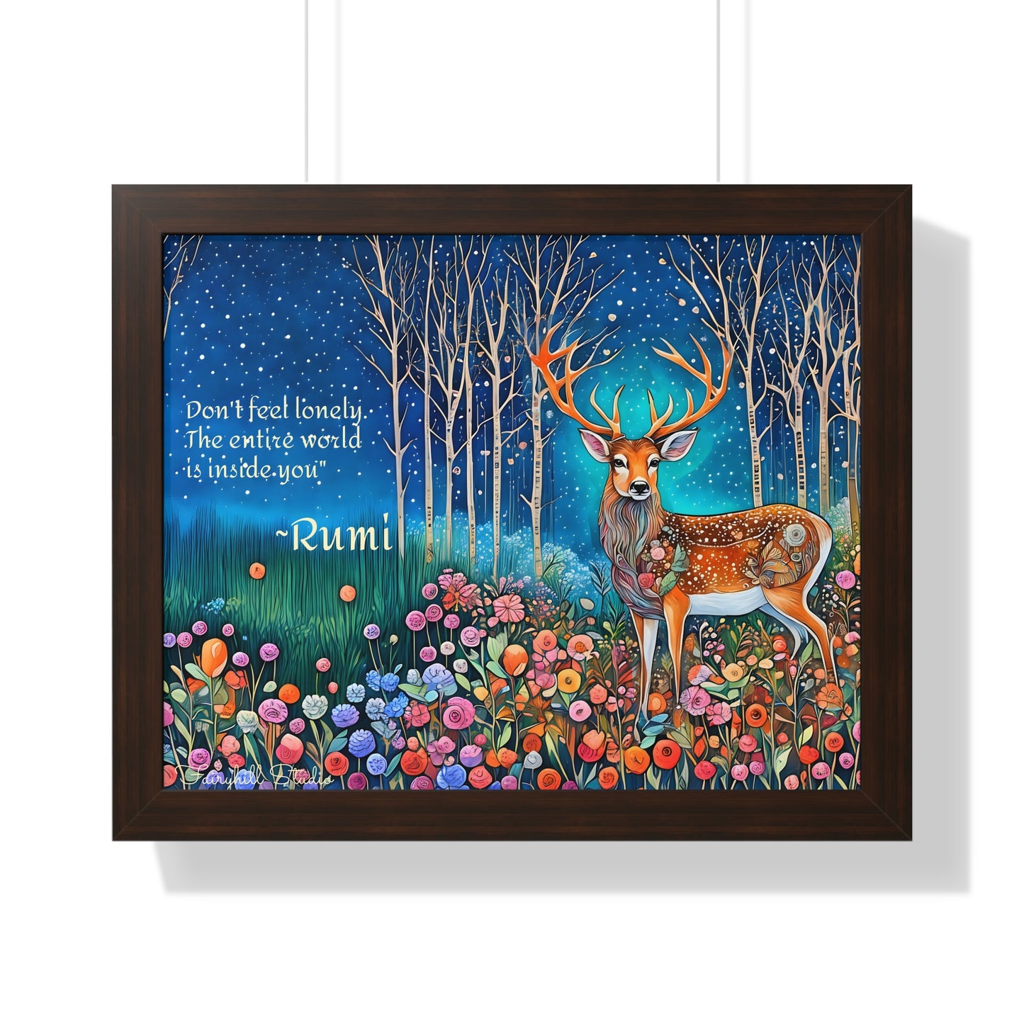 Majestic Boho Deer Framed Poster