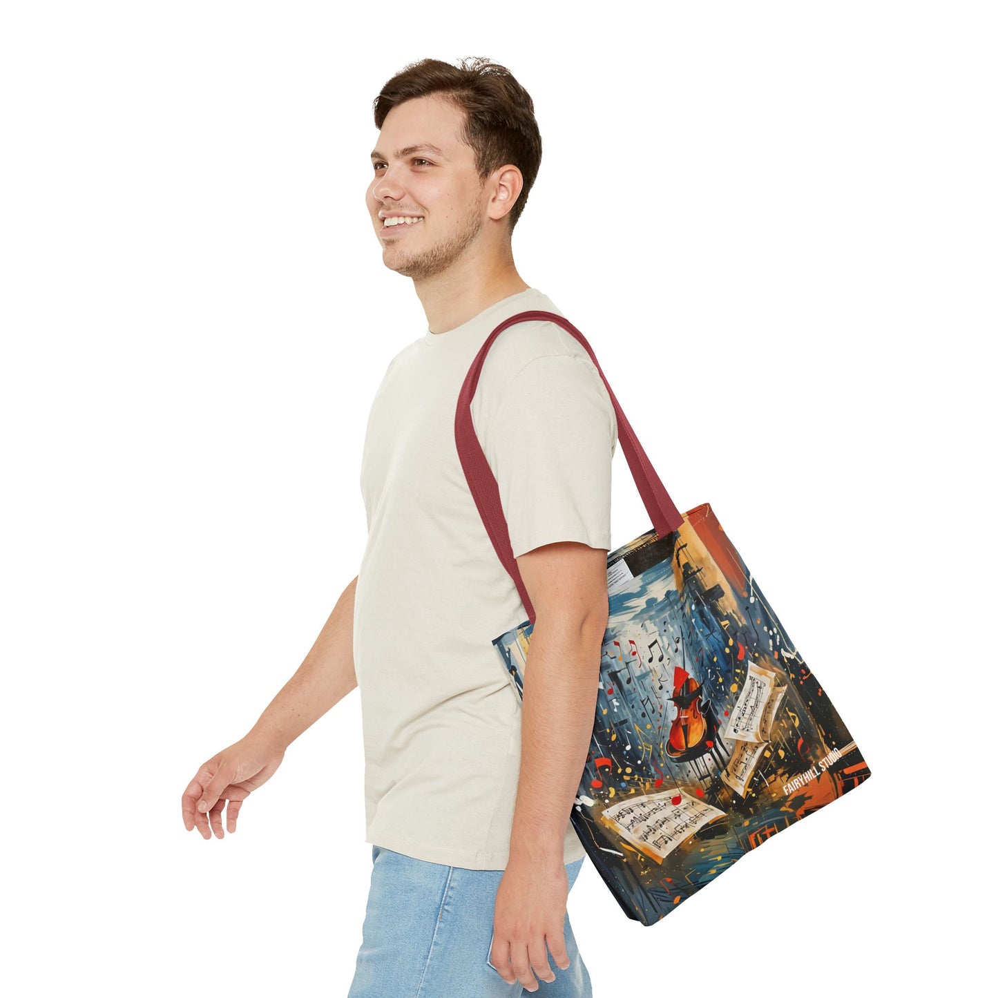 Vibrant Abstract Art Tote Bag - Colorful Swirls & Spirals