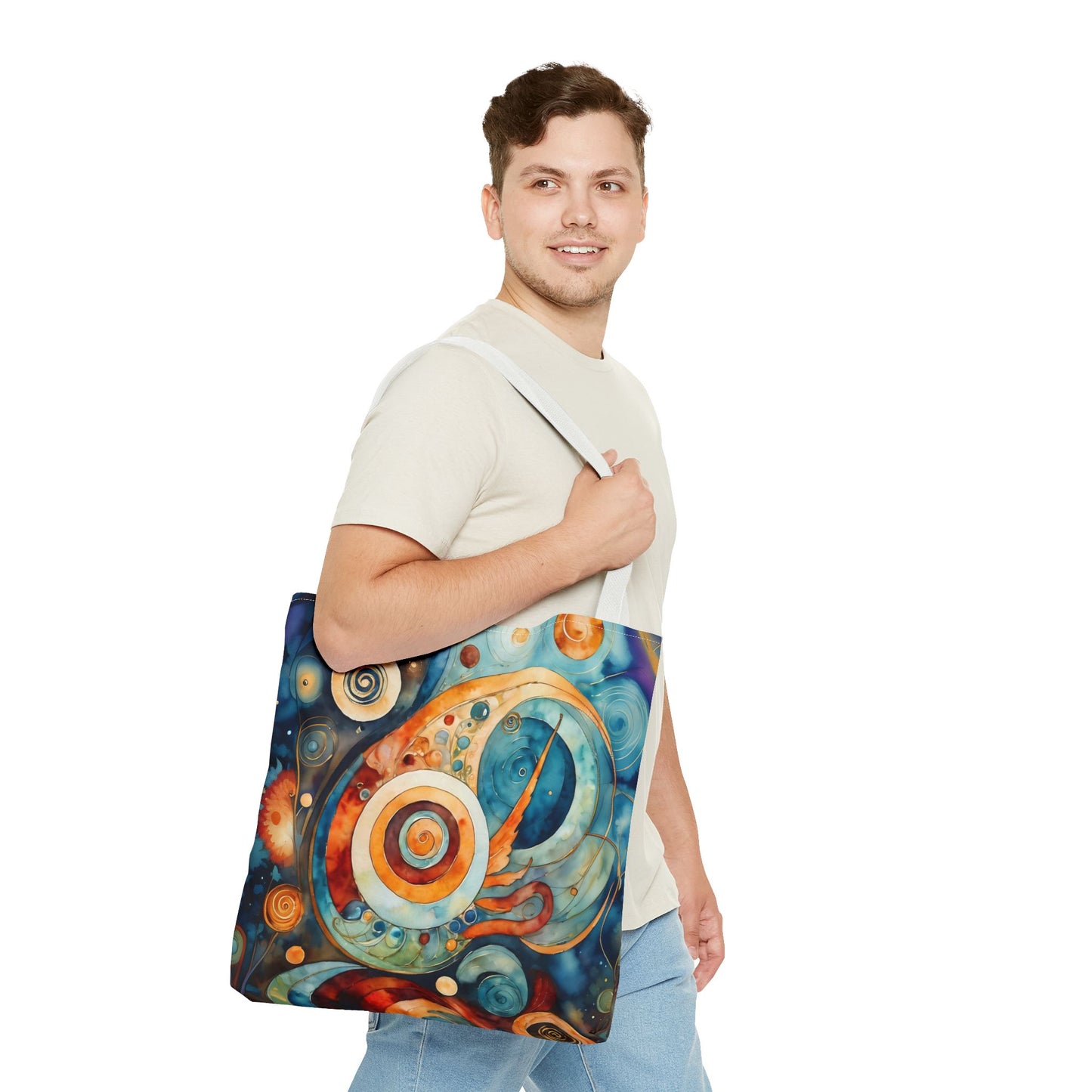 Colorful Circle Canvas  Art Tote Bag