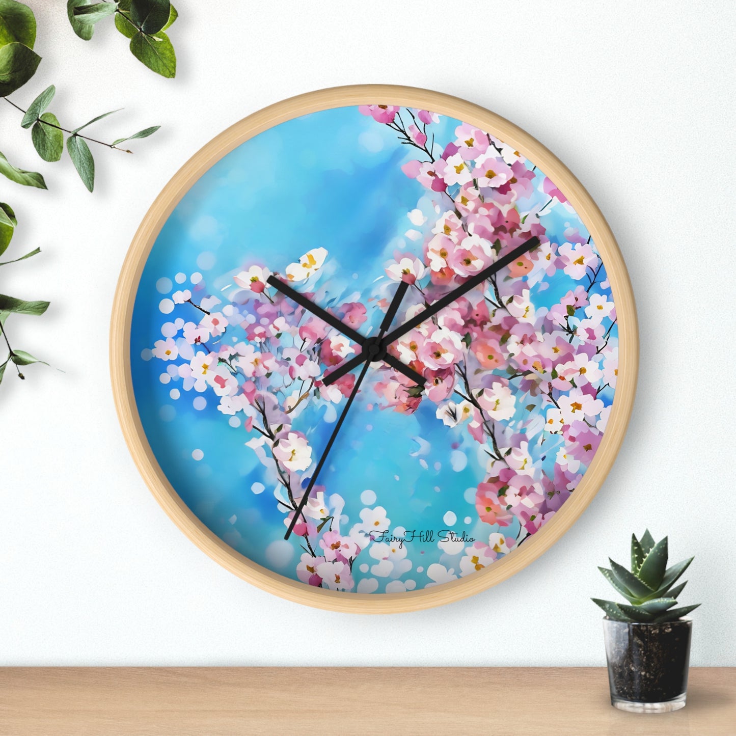Blooming Blossoms Wall Clock | Floral Home Decor | Springtime Style, Gift for Nature Lovers, Office or Living Room Decoration