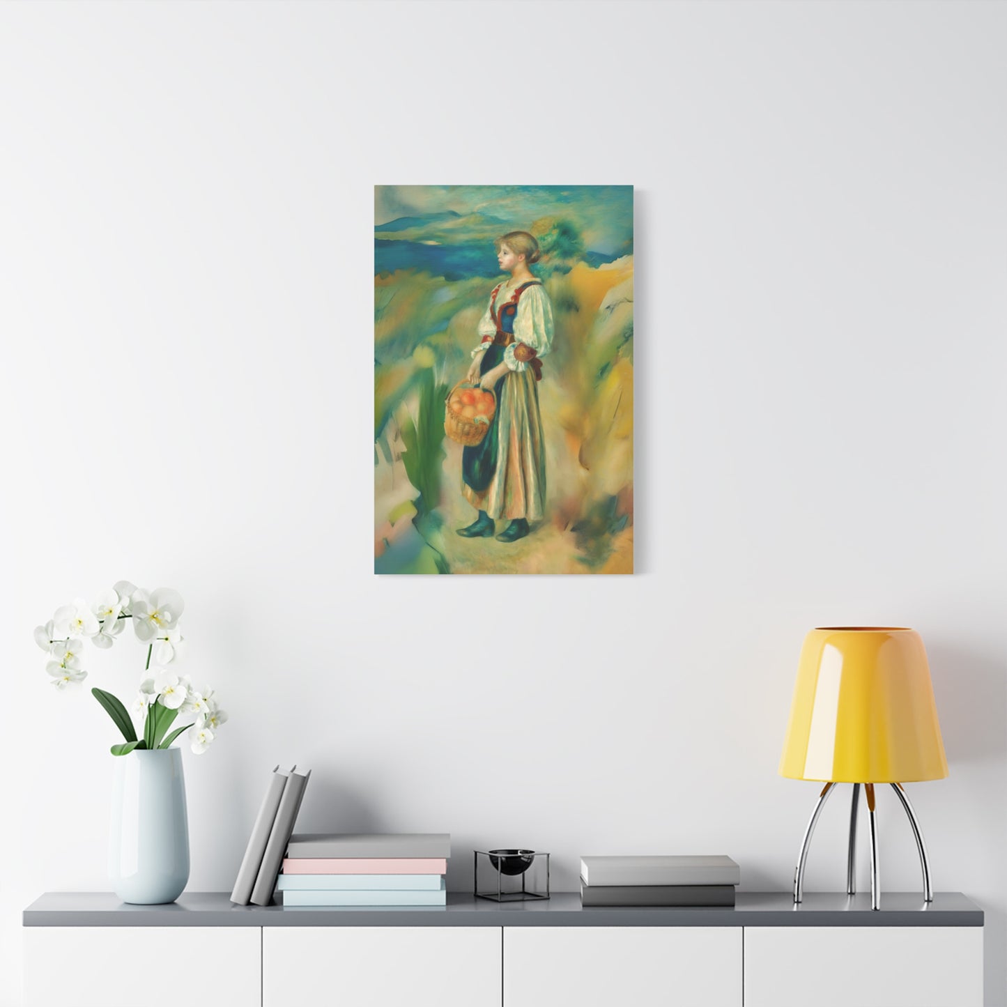 Canvas Print - Girl with a Basket of Oranges Art by Auguste Renoir