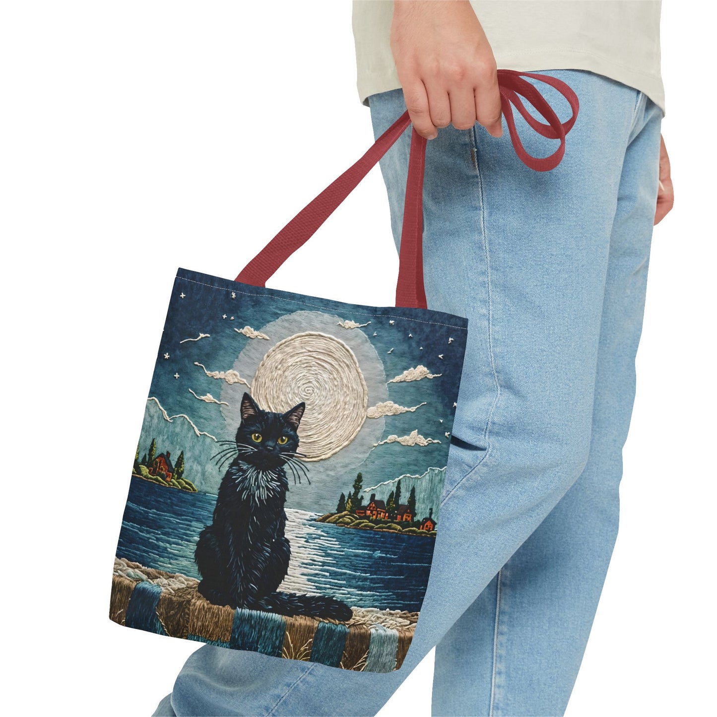 Black Cat Moonlight Tote Bag