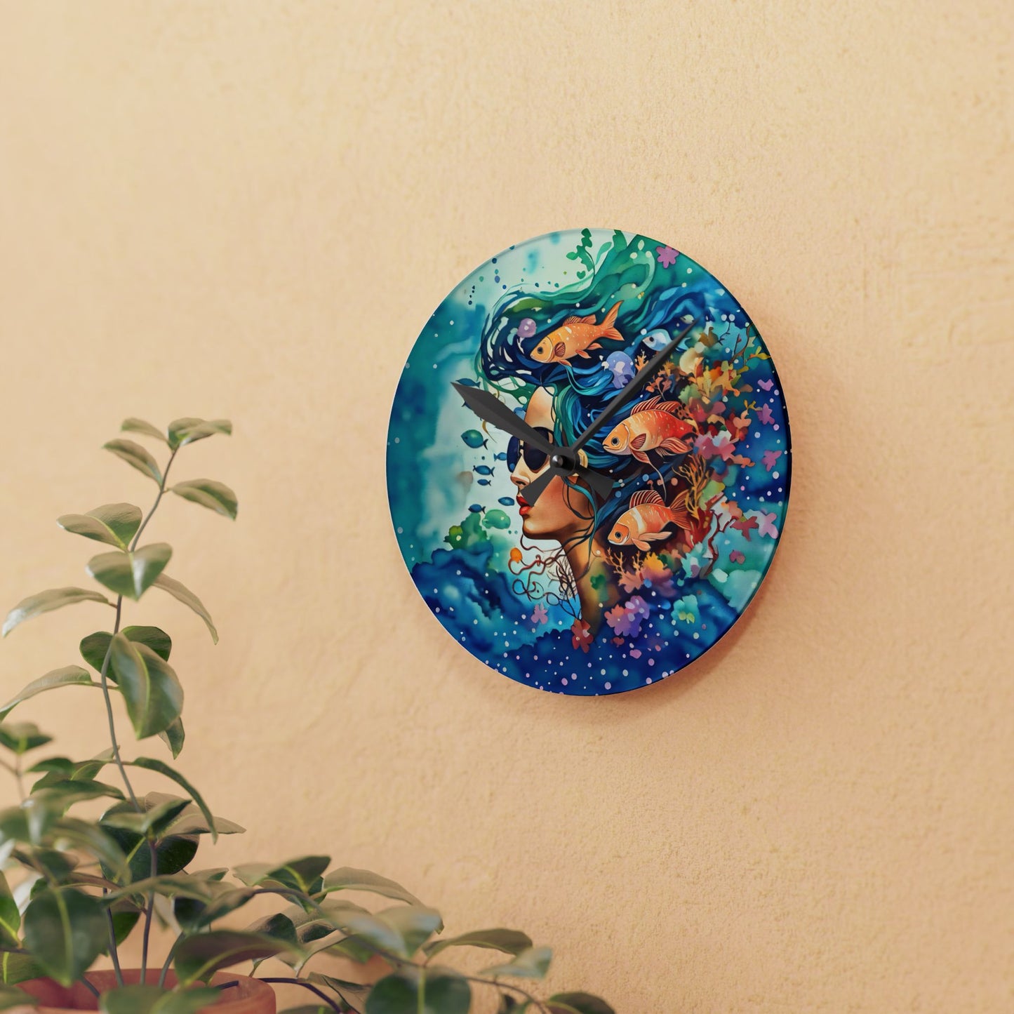 Ocean Mindfulness   Acrylic Wall Clock