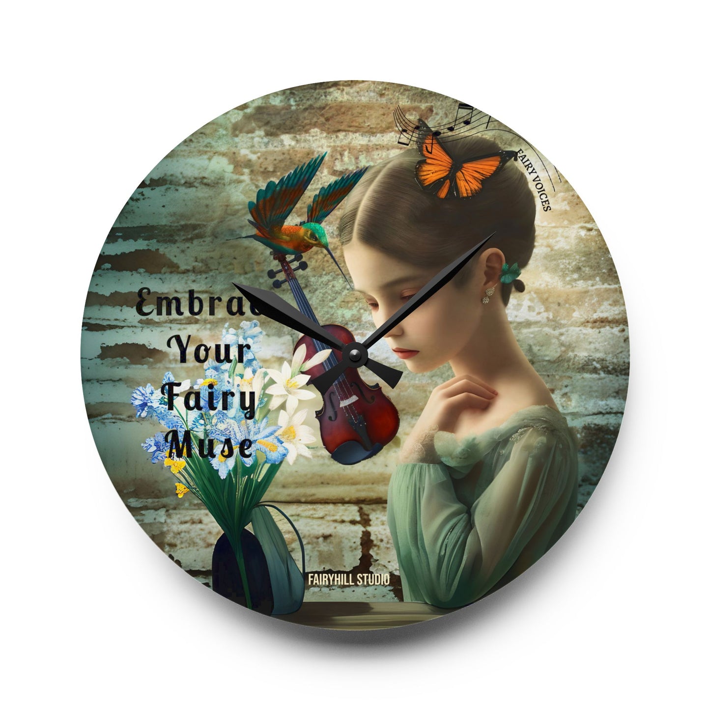 Wall Clock - Embrace your Fairy Muse Art Design